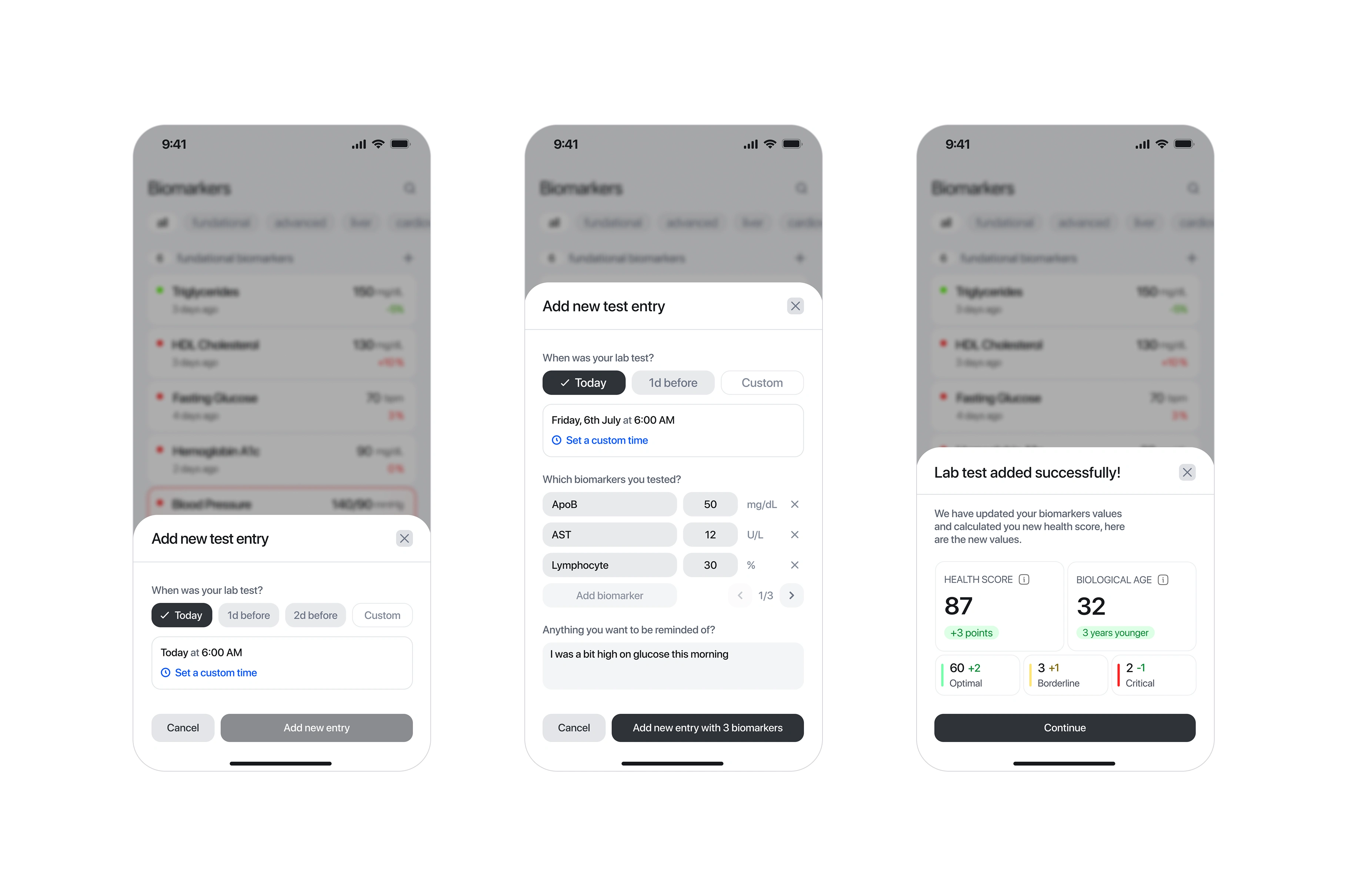 Adding a new test entry manually