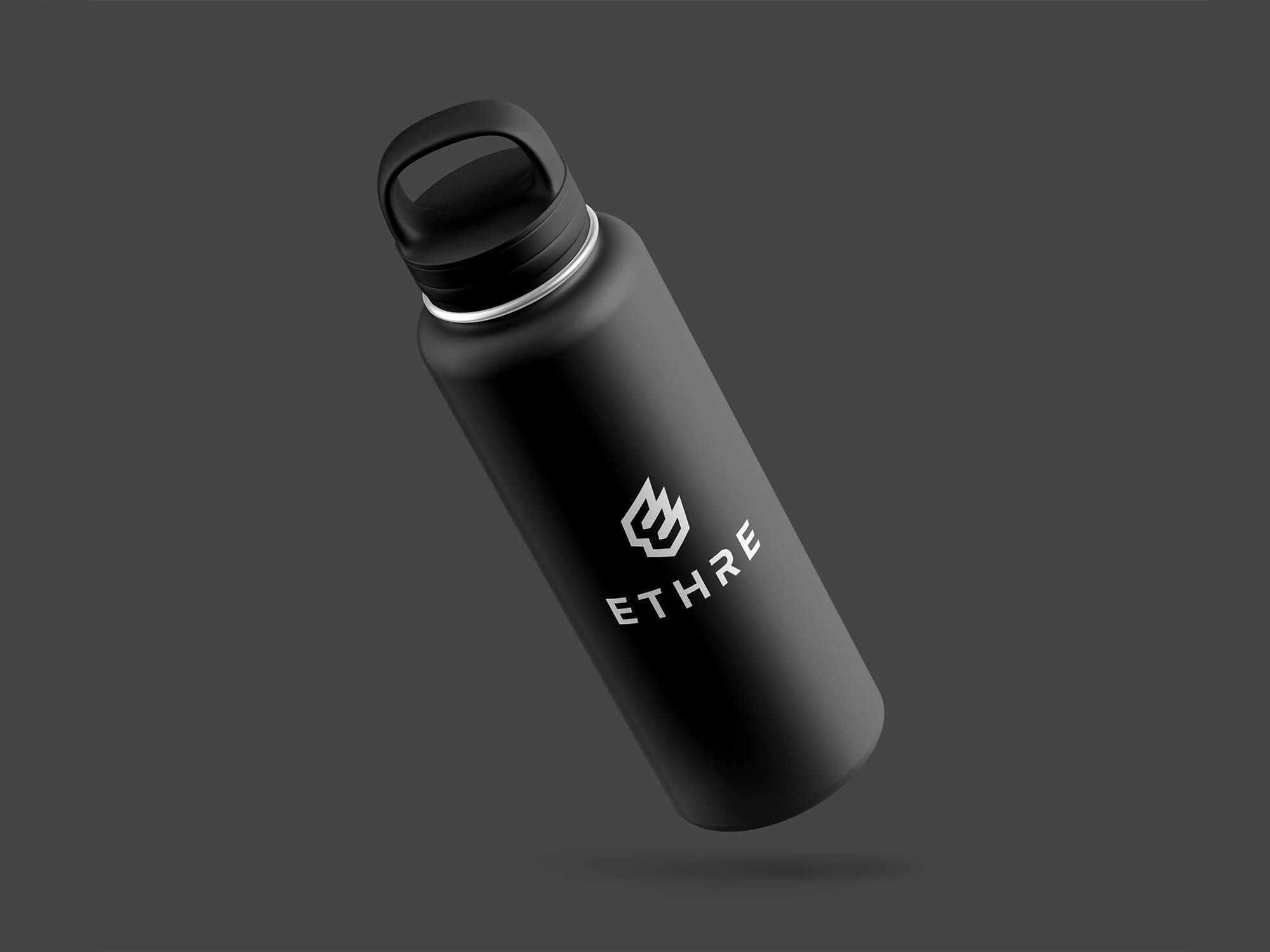 Water bottle logo mockup