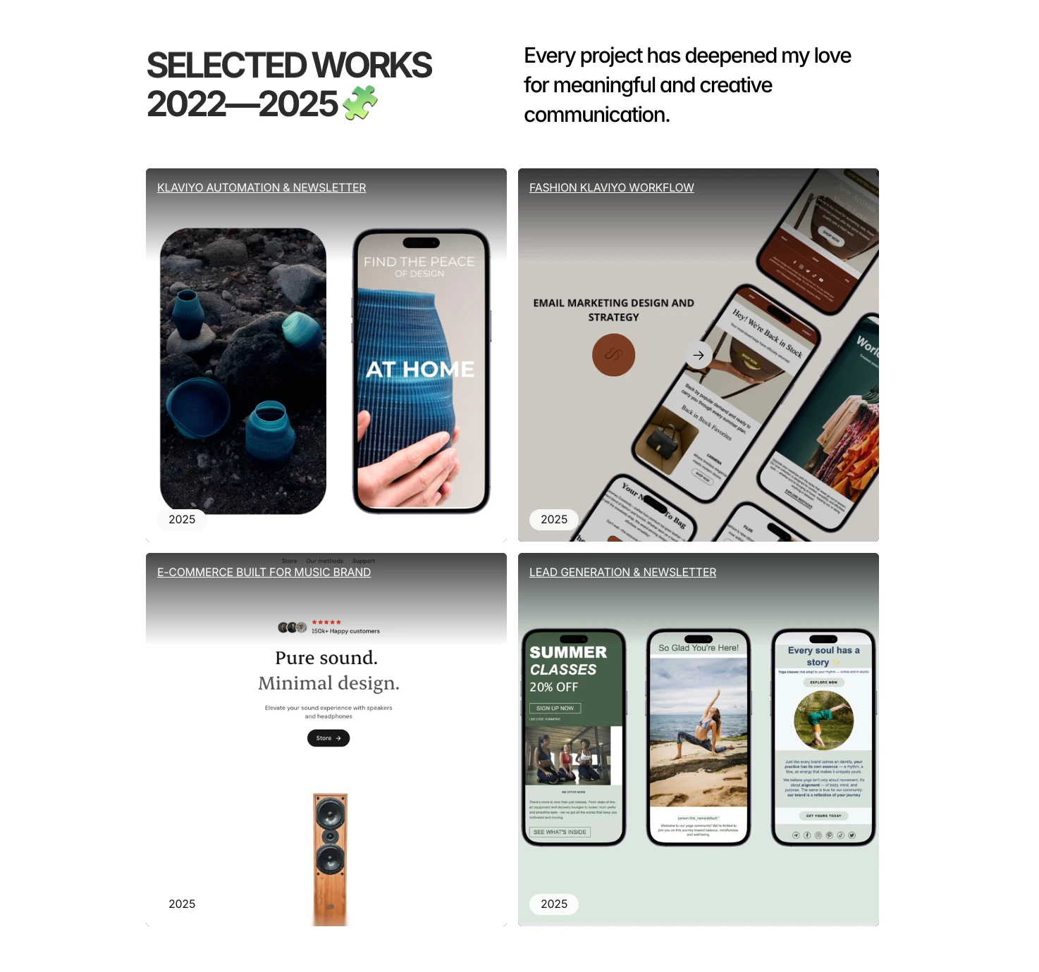 Previous works: Email marketing & Web design