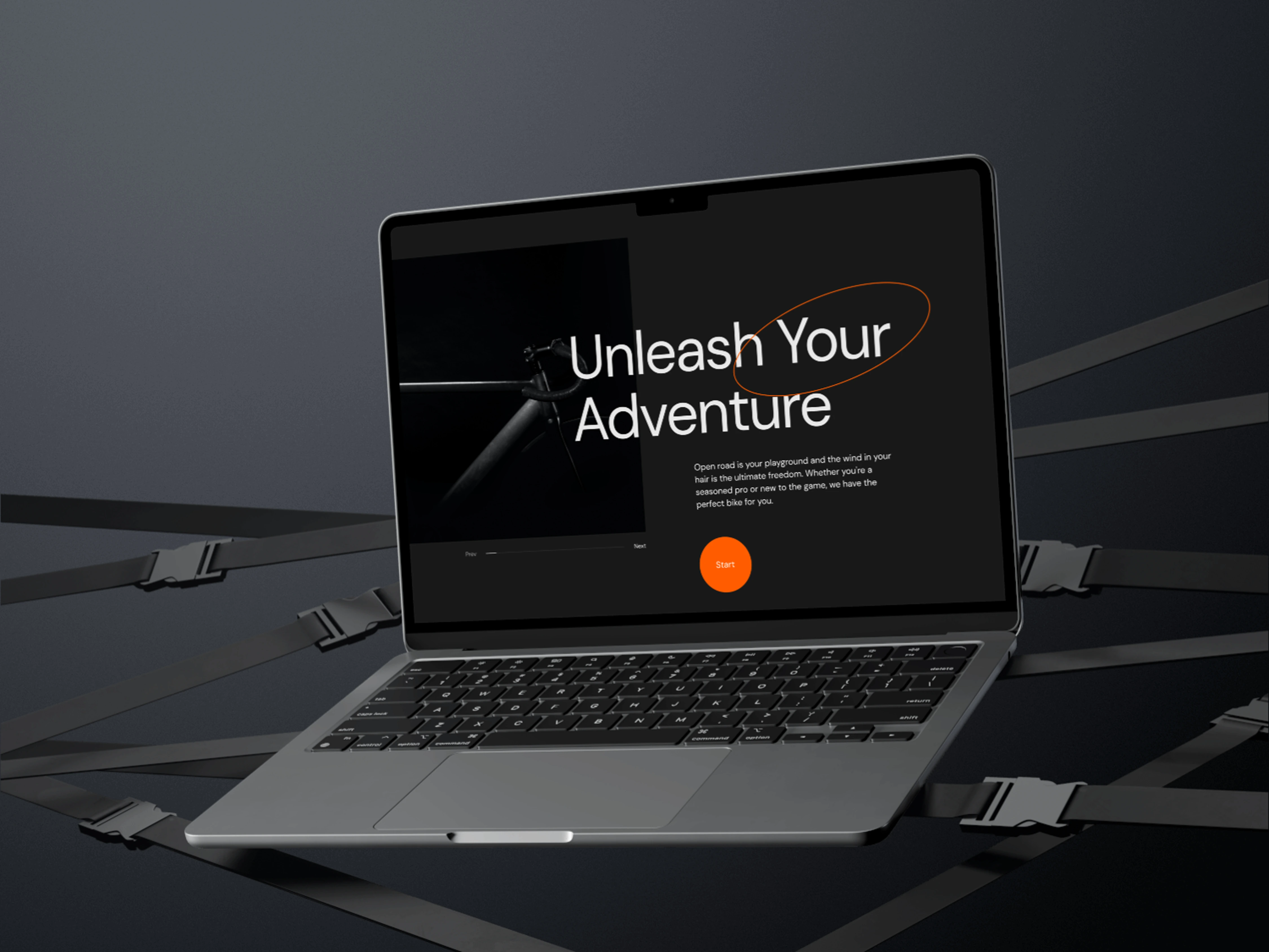 Hero section from the website