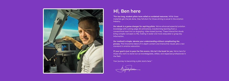 A personal note from the author - to build more trust and connect with the visitors