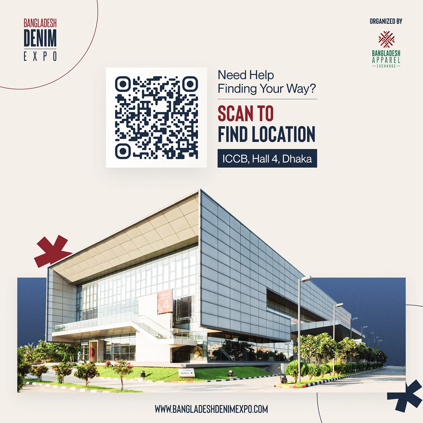Bangladesh Denim Expo - 15th Edition - On Event Ad Design - Venue Location Post