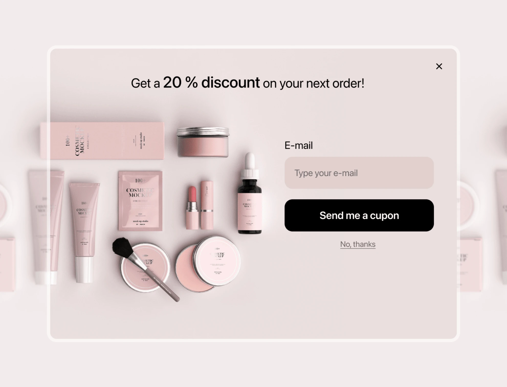 E-commerce pop-up