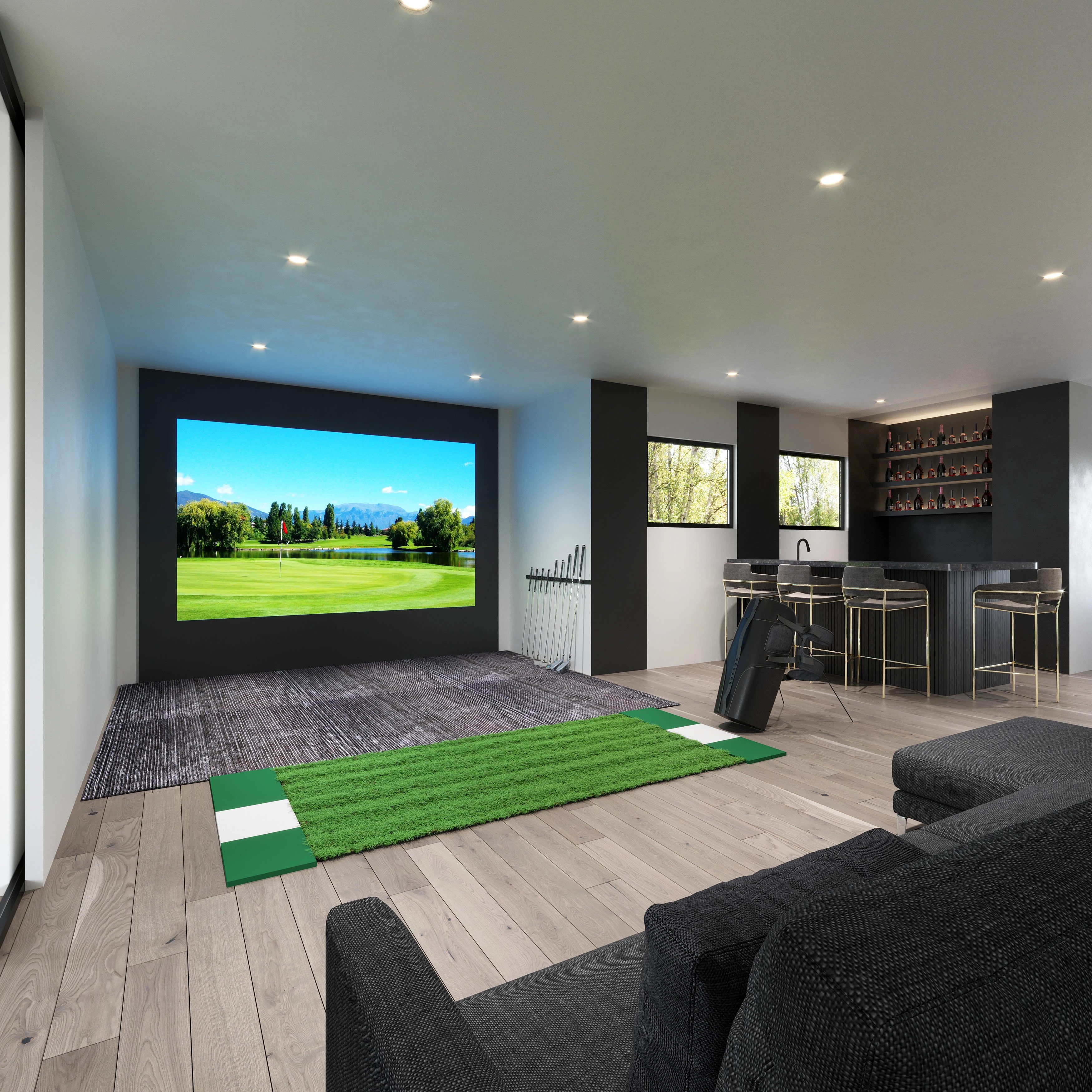 Golf simulator room |Ultra-Realistic 3D Rendering