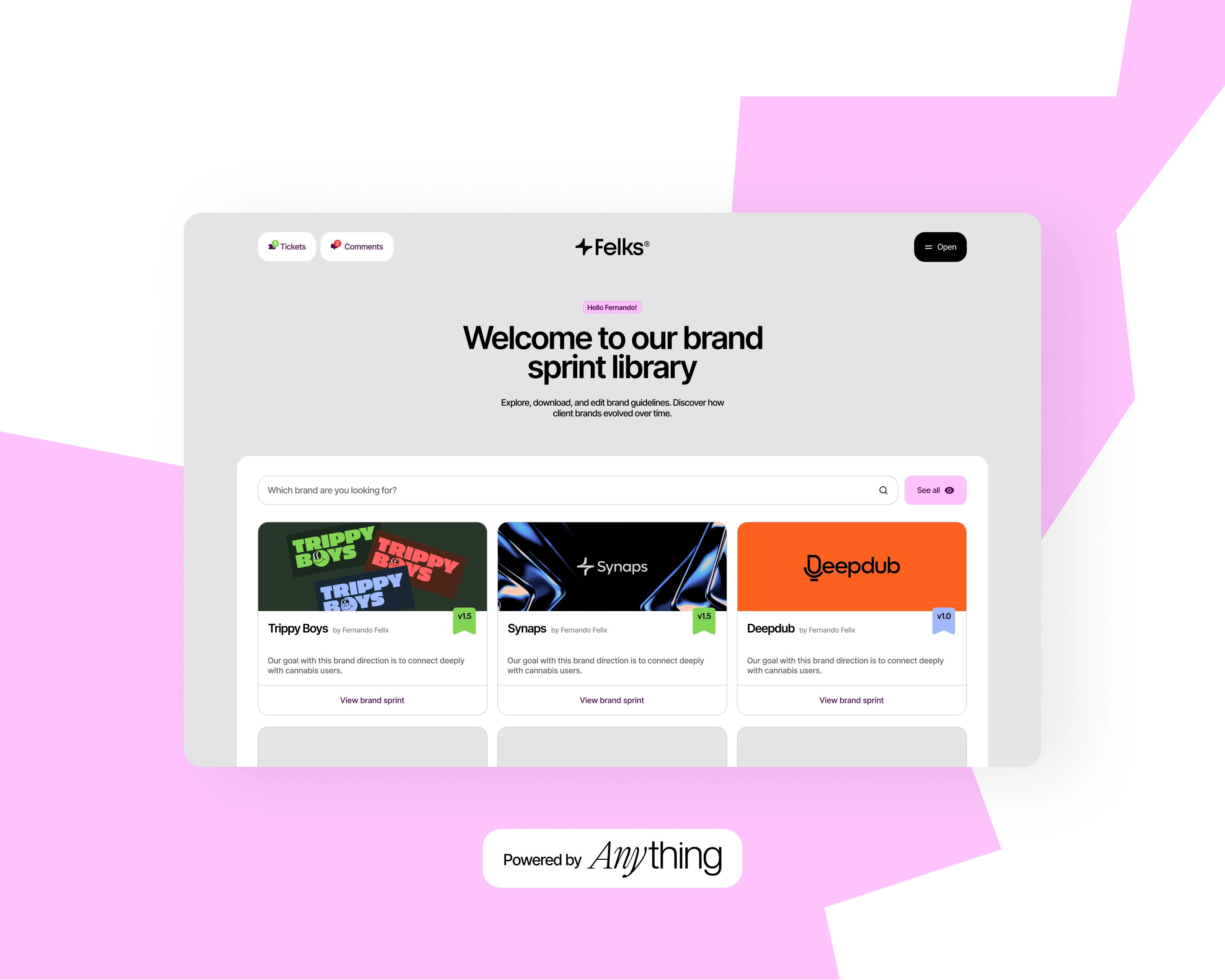 Hero for Felks's Sprints website