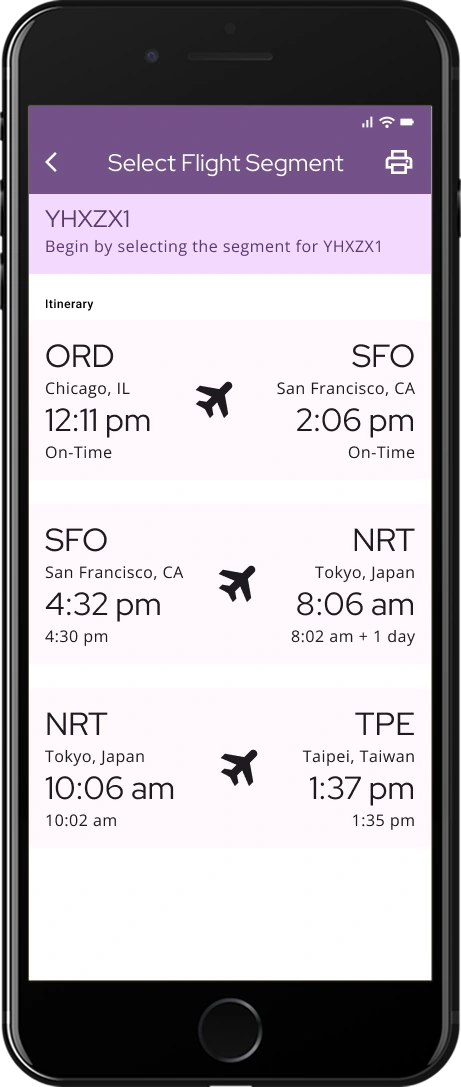 Select Flight Segment