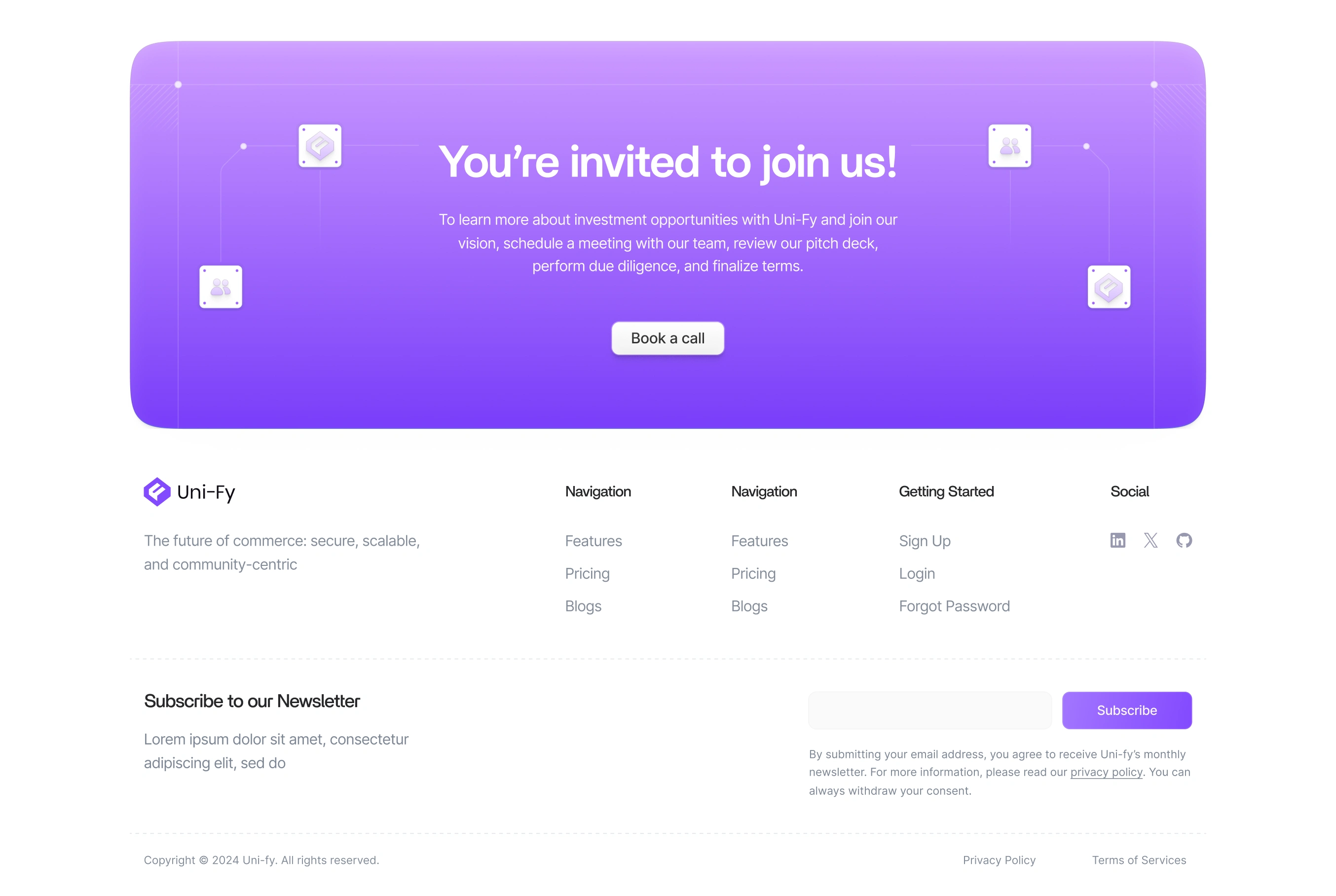 CTA + Footer Section