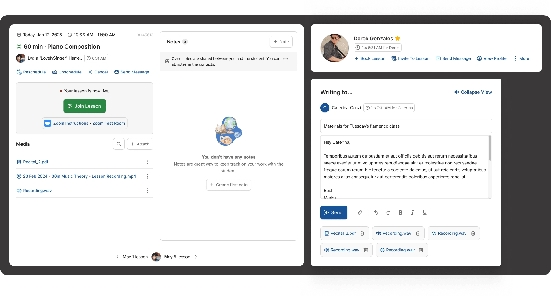 Making interaction between students and teachers easy but showing local times