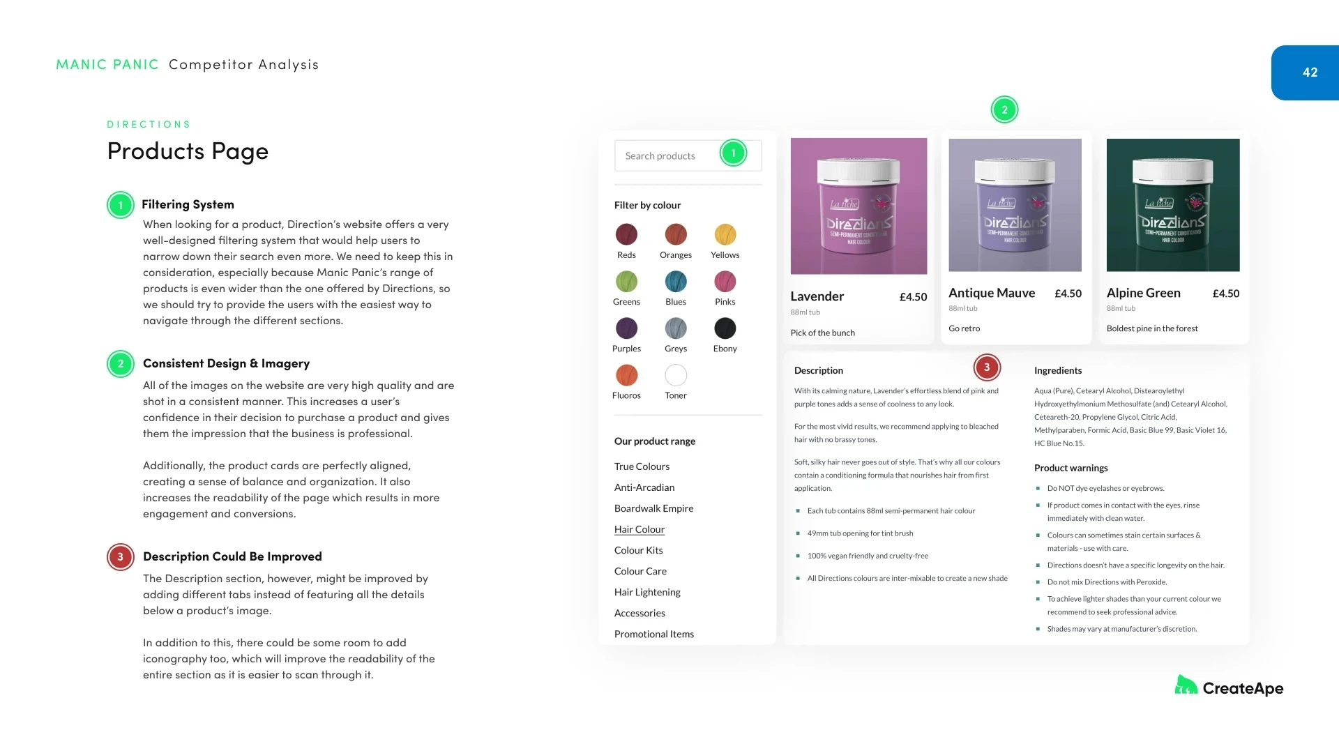 We specifically liked the "Filter by Colour" visual filters that Direction used.