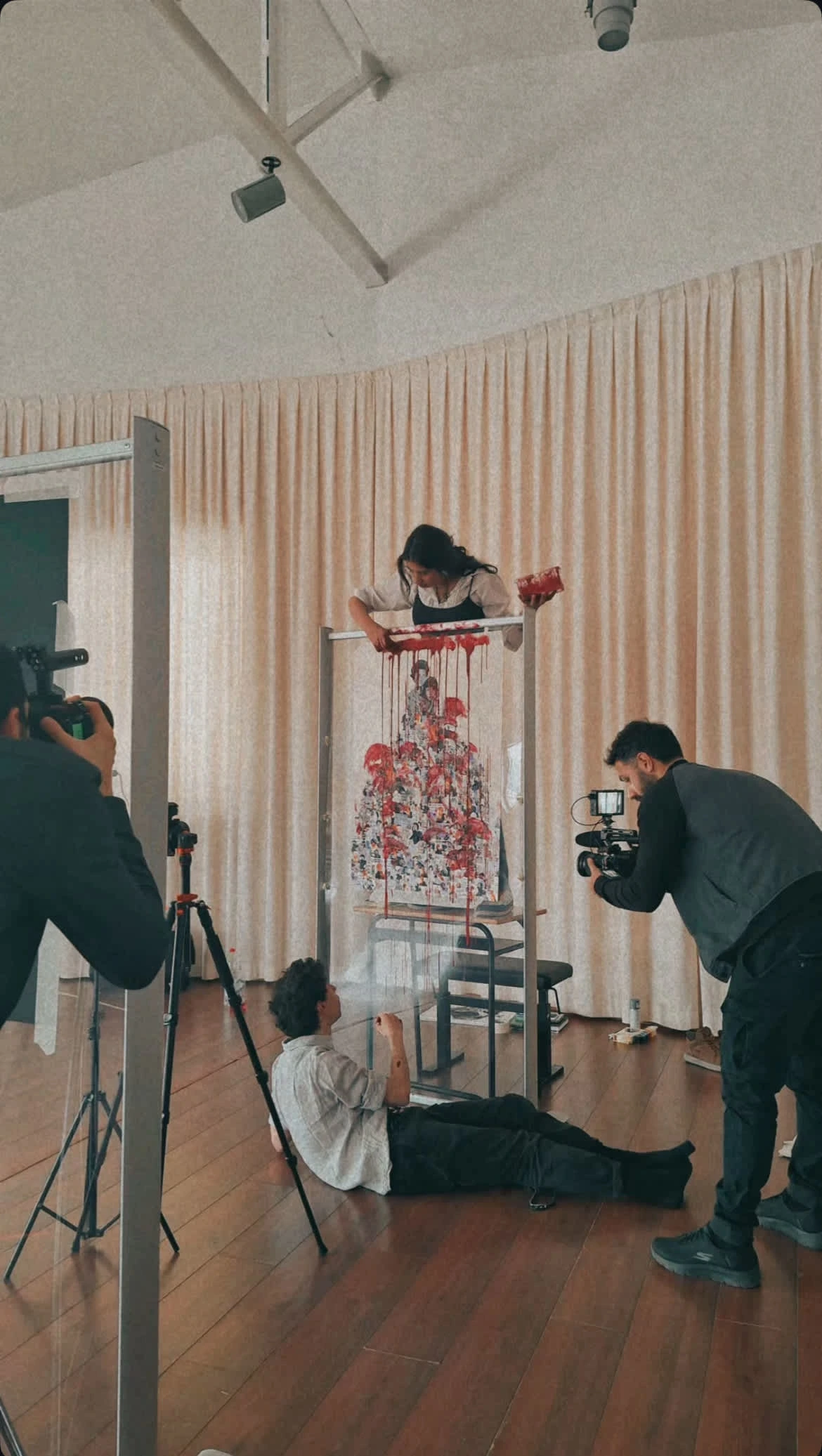 BTS of Pedro and I filming the final Artwork