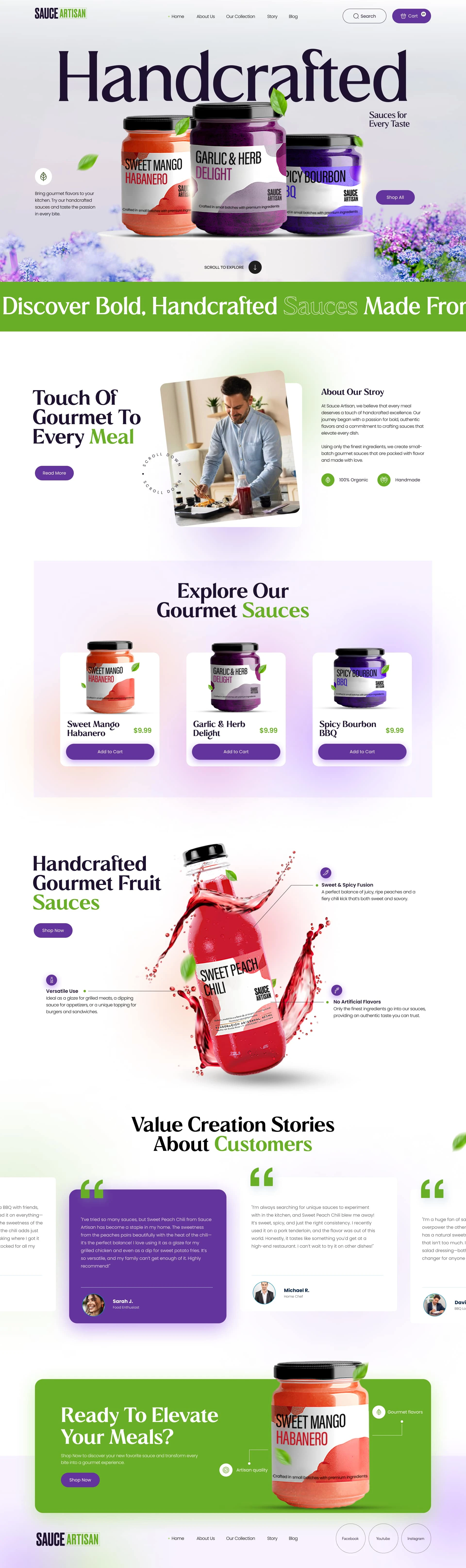Shopify Website Design & Development For Sauce Artisan