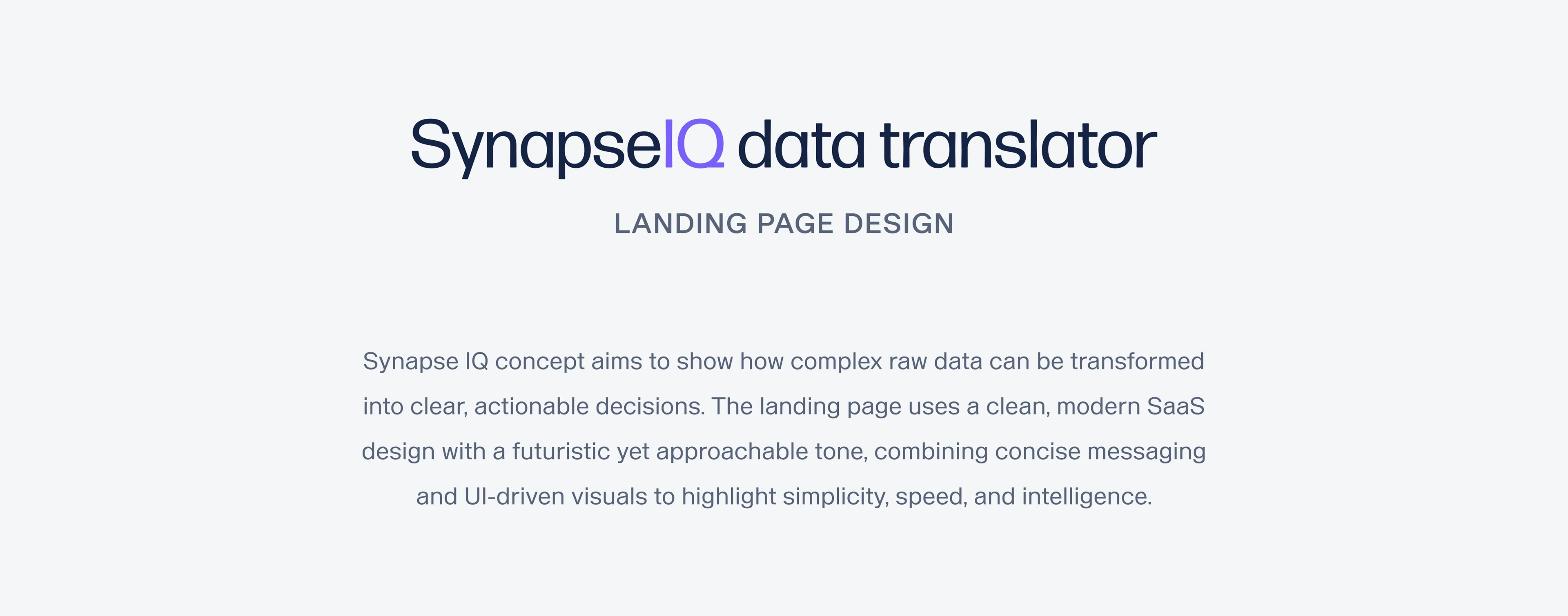 INTRODUCTION TO SYNAPSEIQ - DATA TO DECISIONS