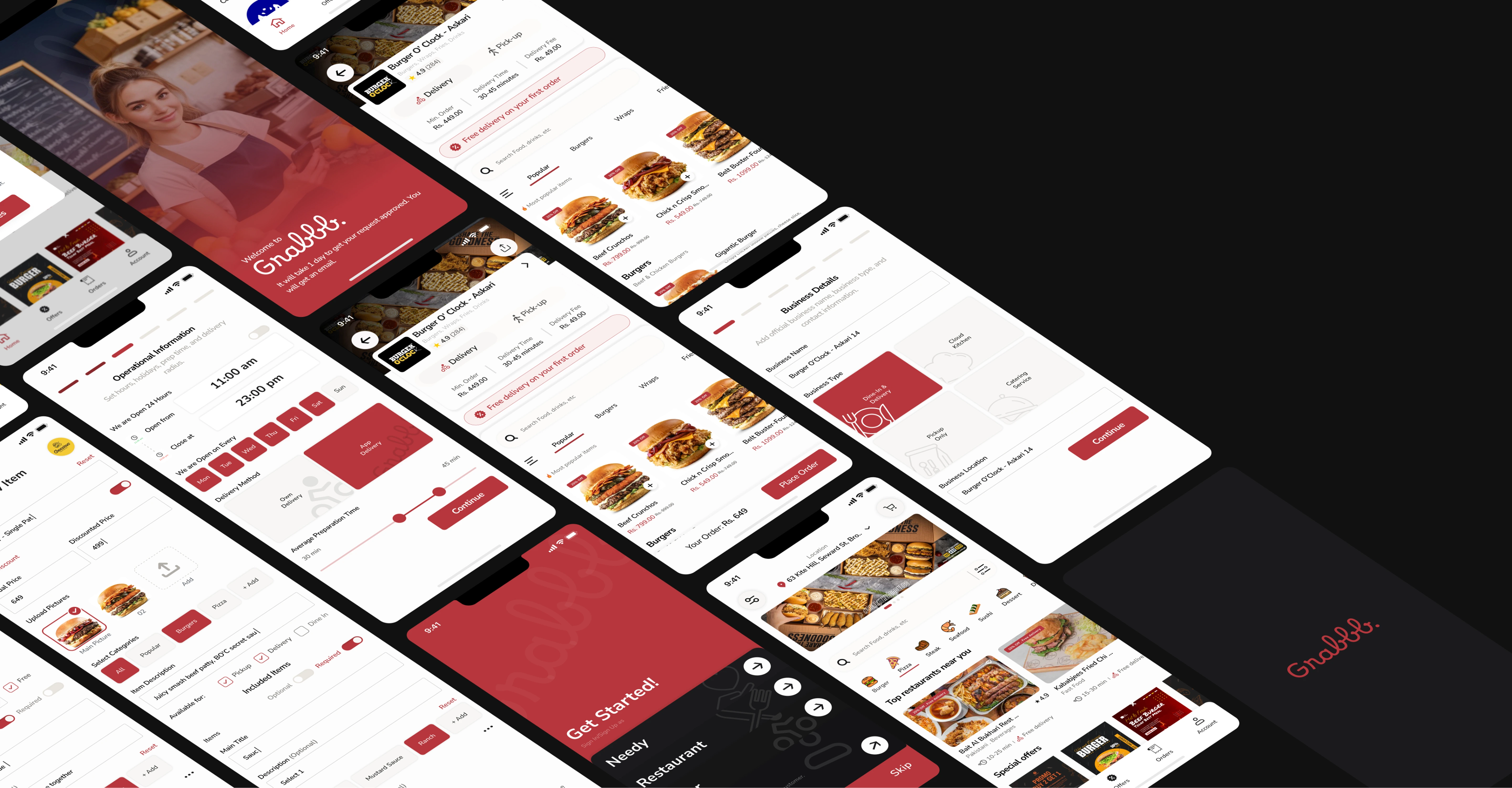 Customer & Restaurant Side Mobile Screens