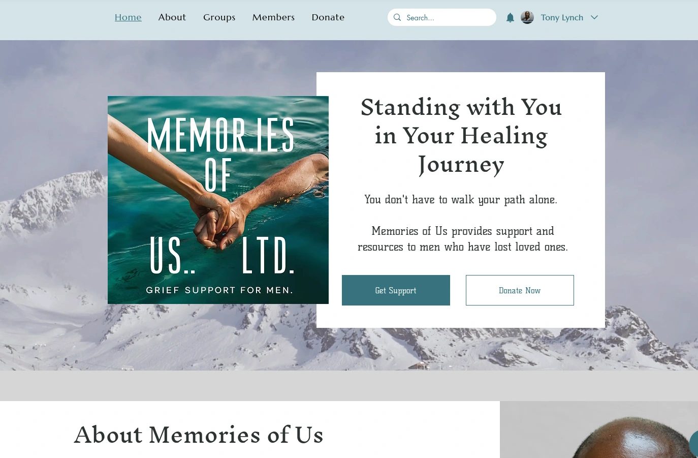 The homepage of the redesign. A clear call to action, mission, why to support the group, etc.
