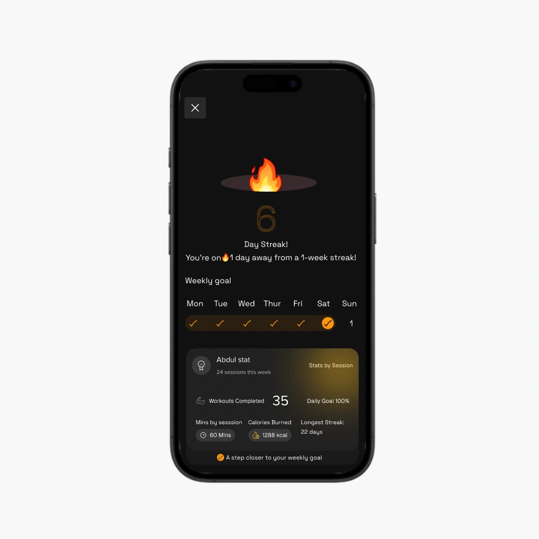 Gym streak UI design