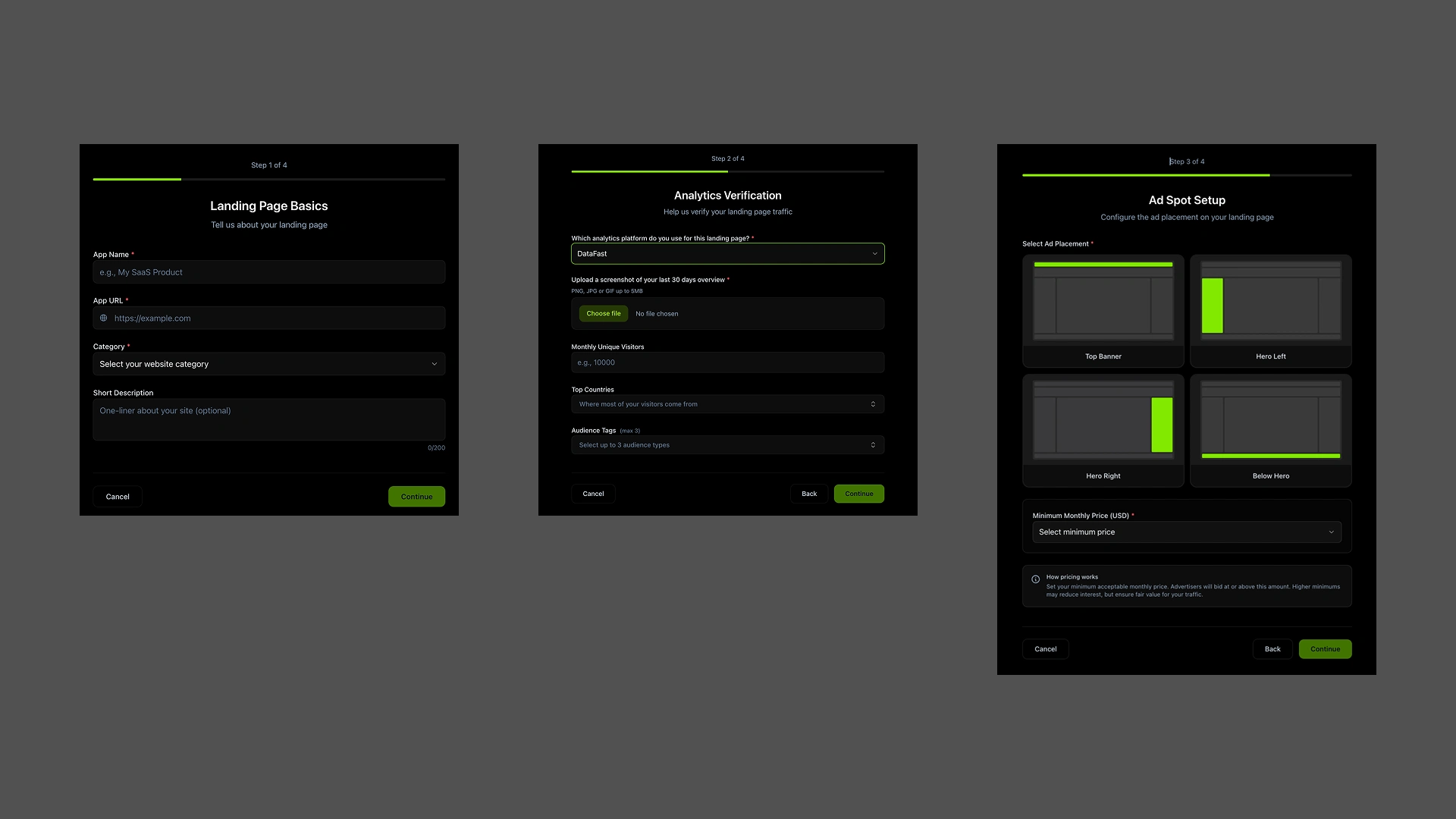 Dashboard | Create Listing Flow