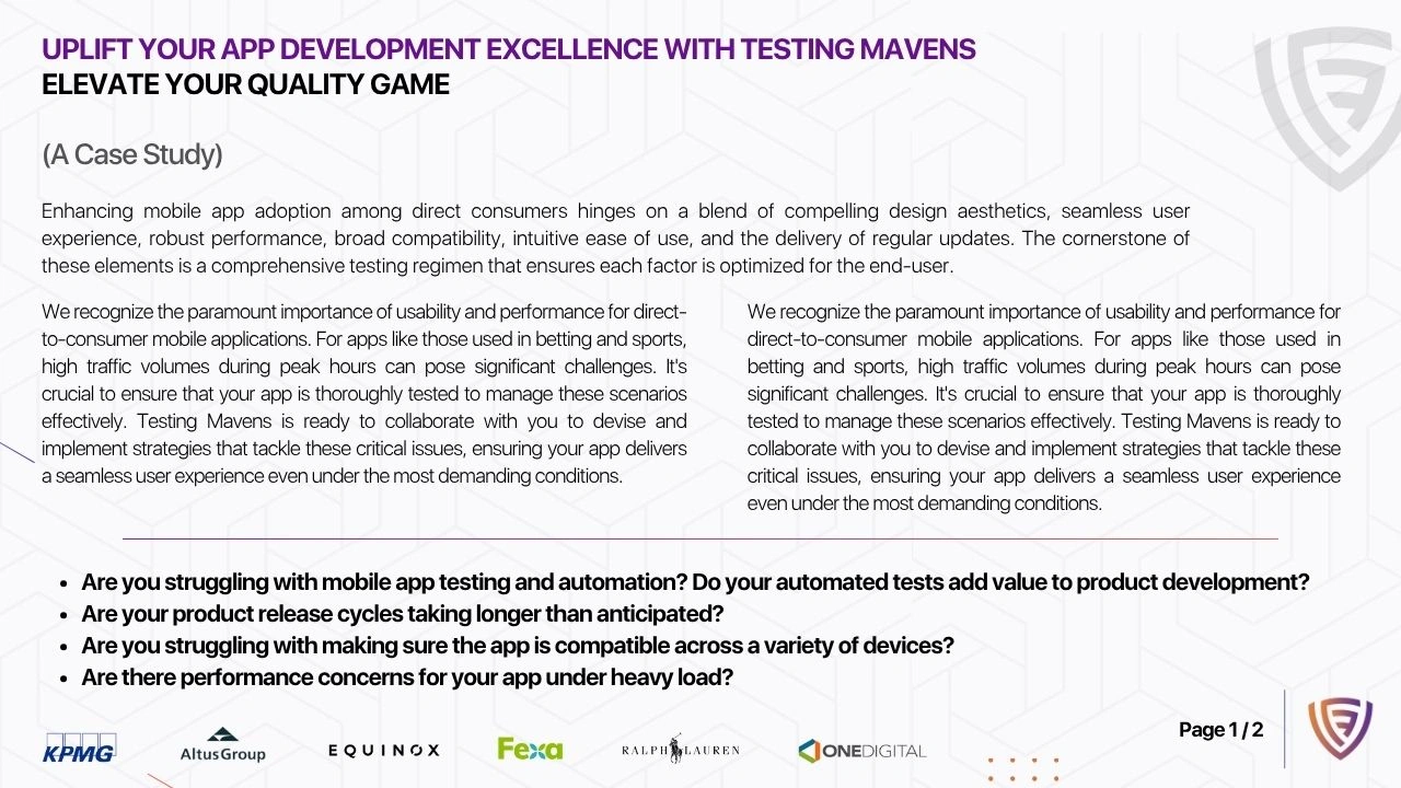 Uplift Your App development -  (1/2) - Testing Mavens