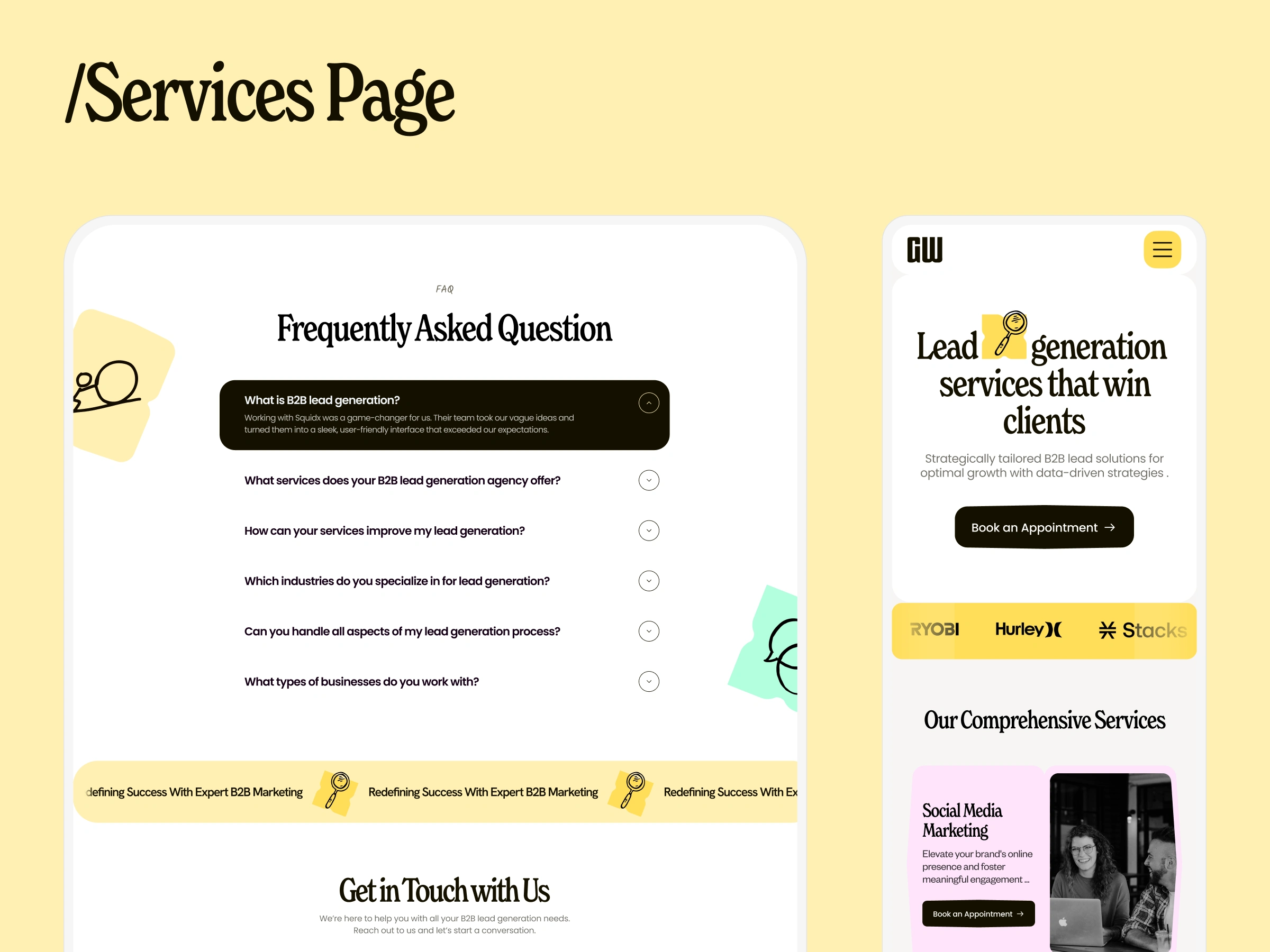 Service page of Growingwolf