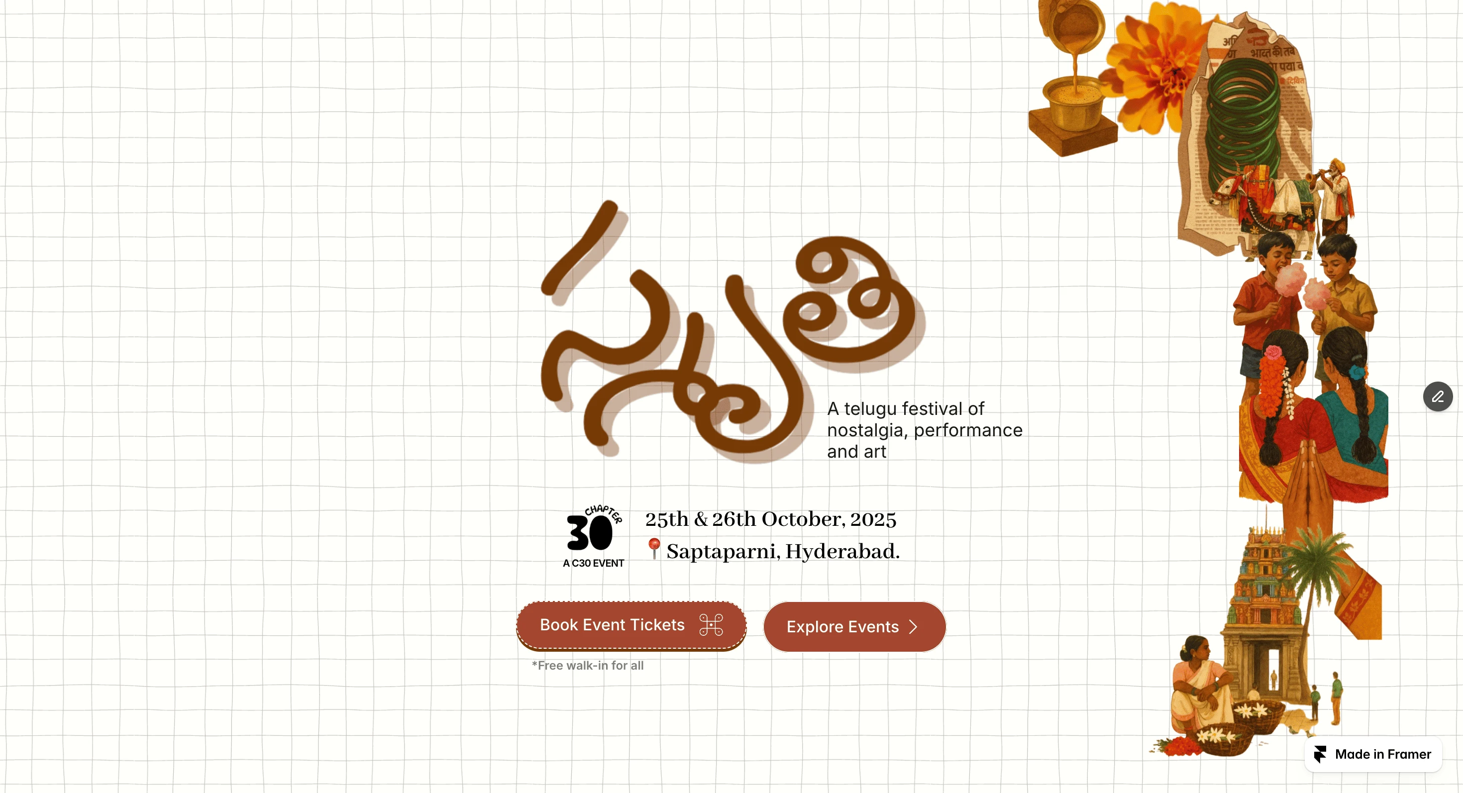 Hero Section with Hover effects