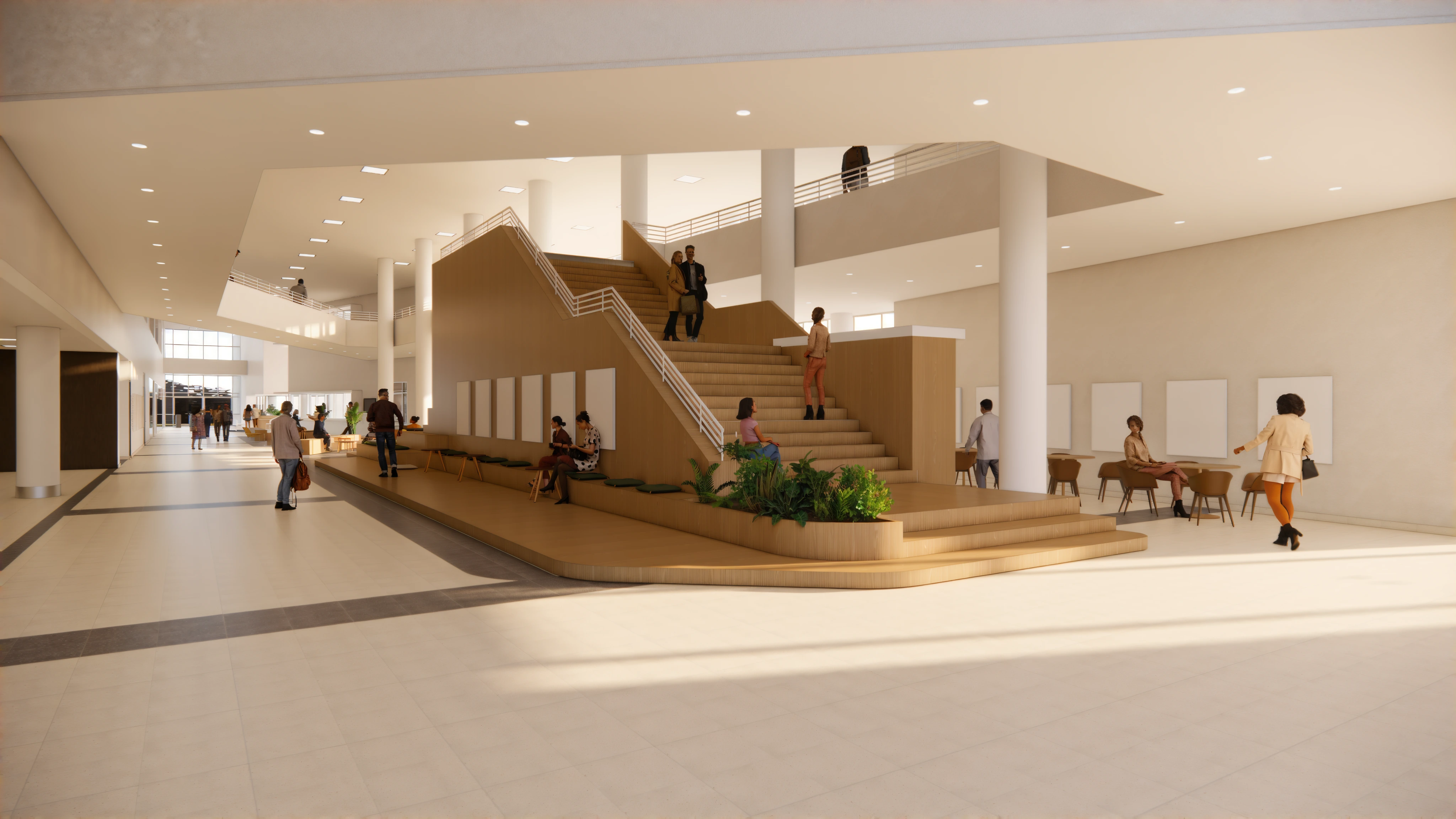 Central Staircase + Stepped seating