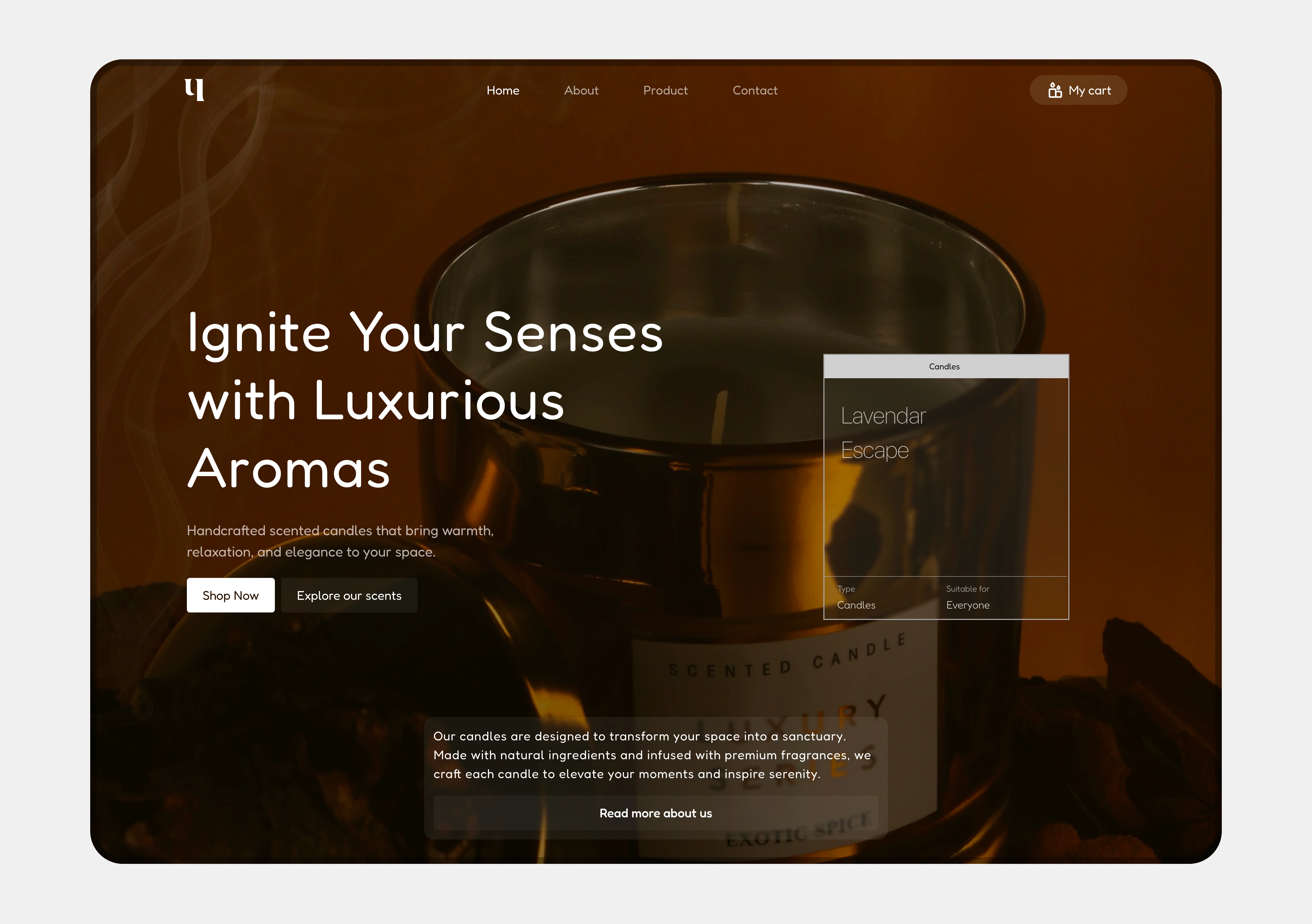 FIRST ITERATION OF HERO SECTION WITH ABOUT US CARD