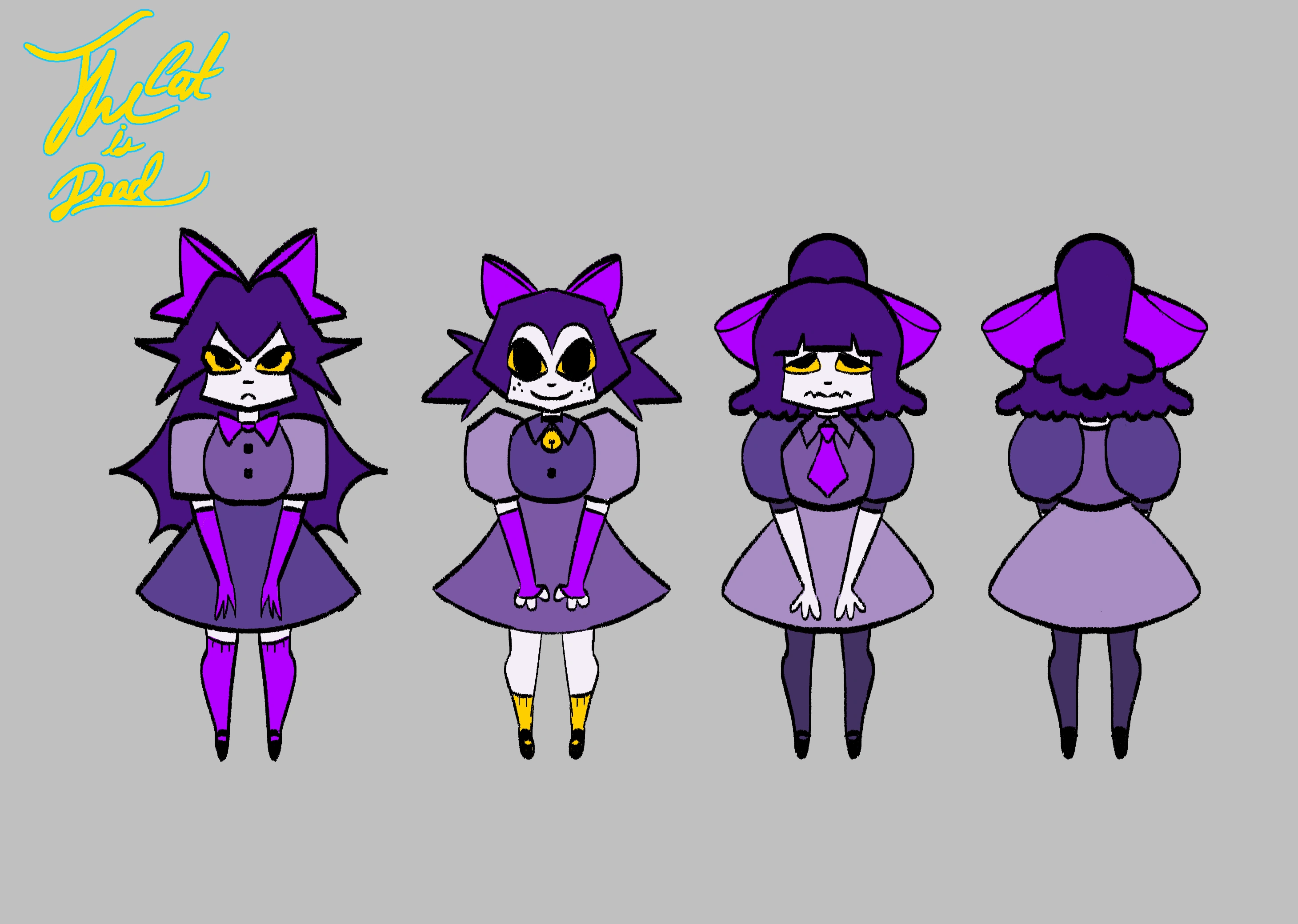 "THE TOTS" Character concepts for "THE CAT IS DEAD".