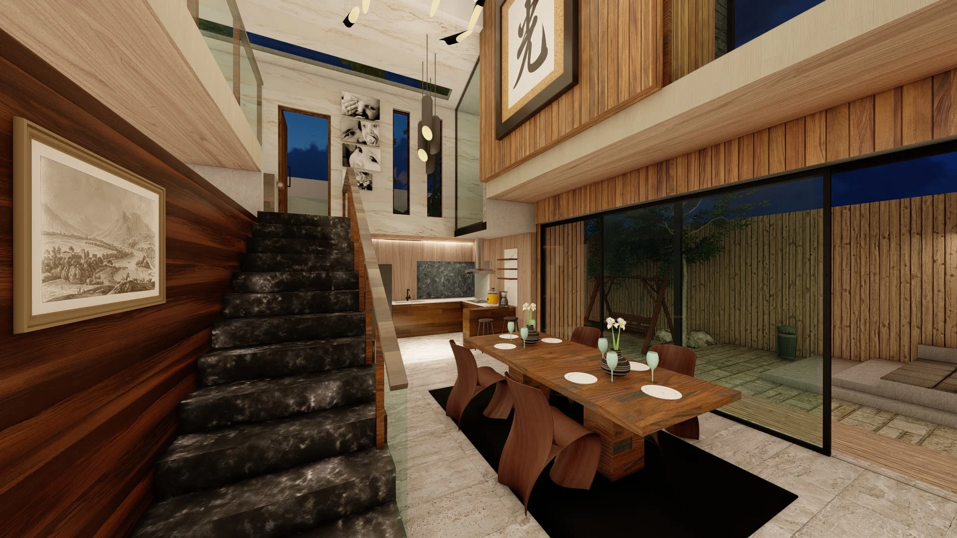 DINING ROOM (Night View)