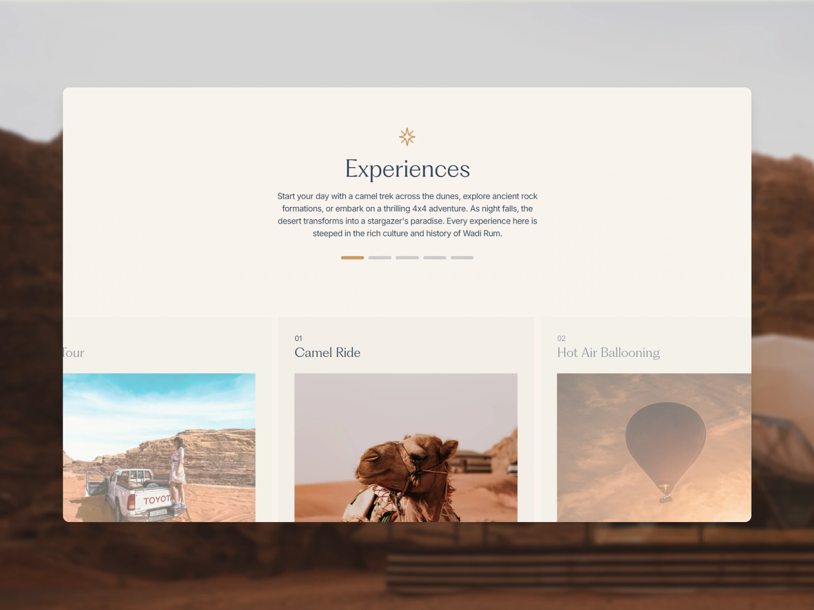 Marketing website for campsite company in Jordan