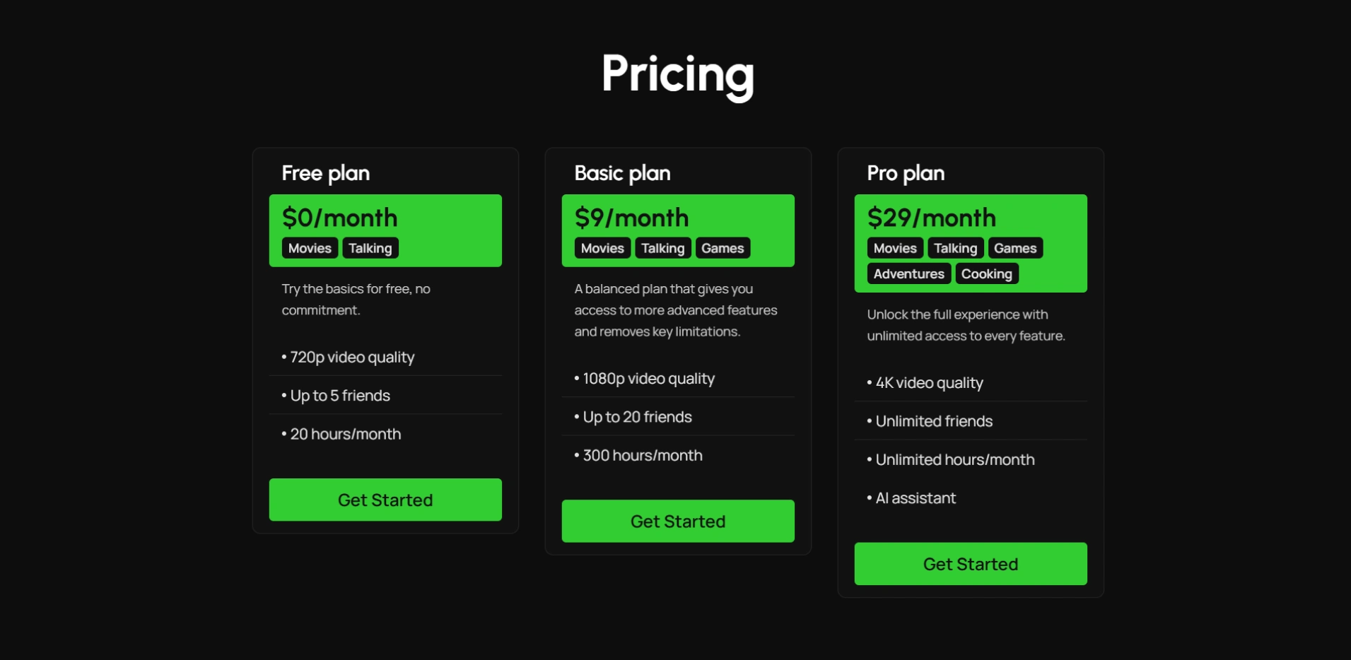 Pricing Plans