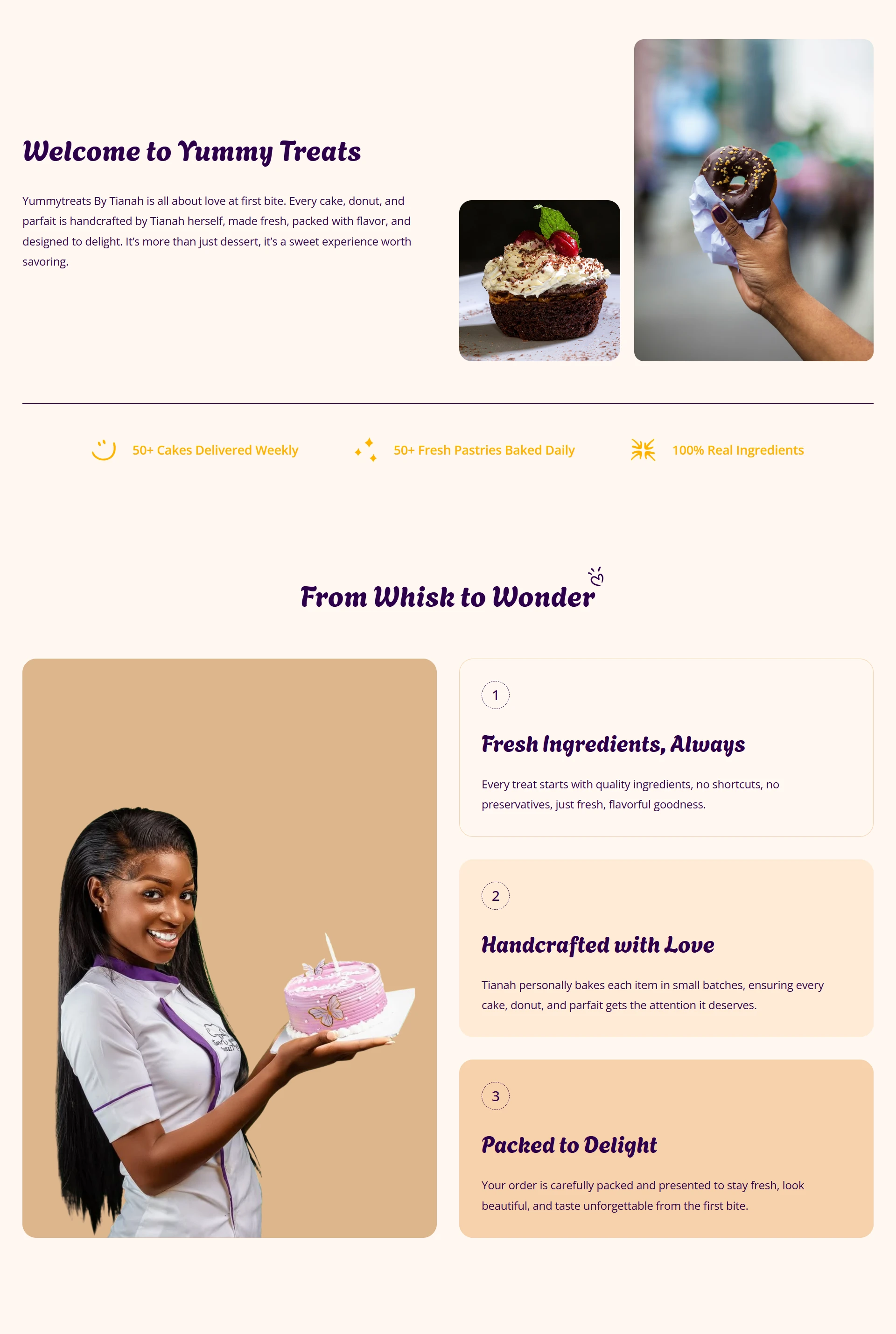 About & Her Process