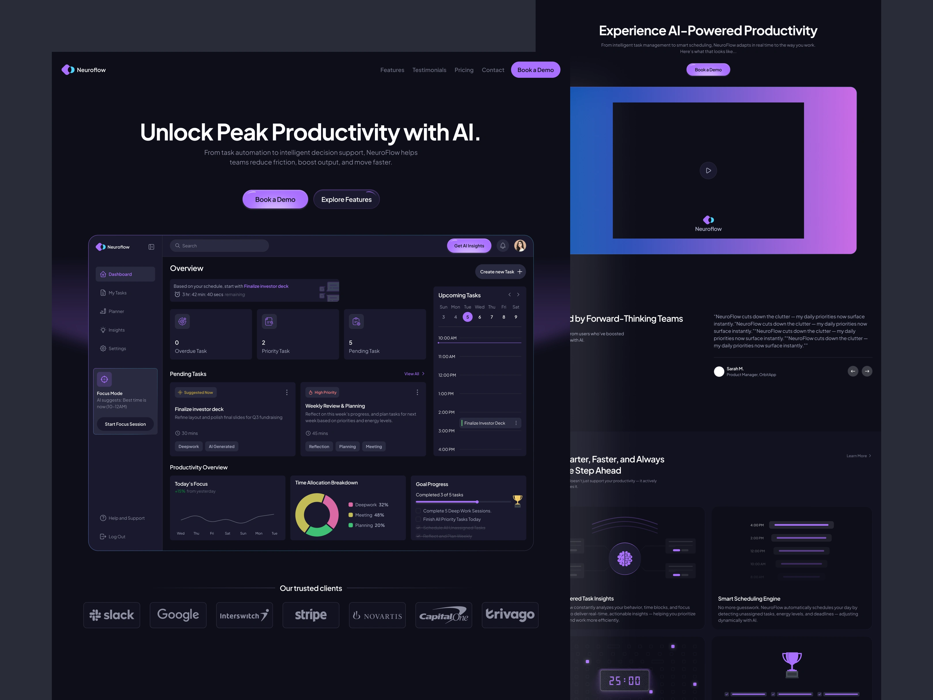 Neuroflow landing page
