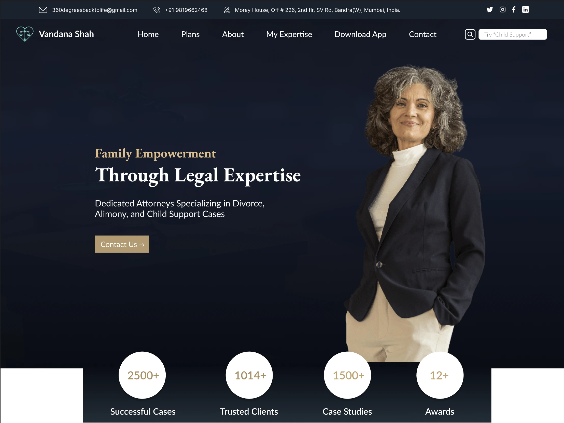 Stats right below the Hero Section