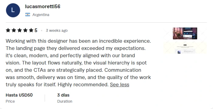 Work delivered in Fiverr