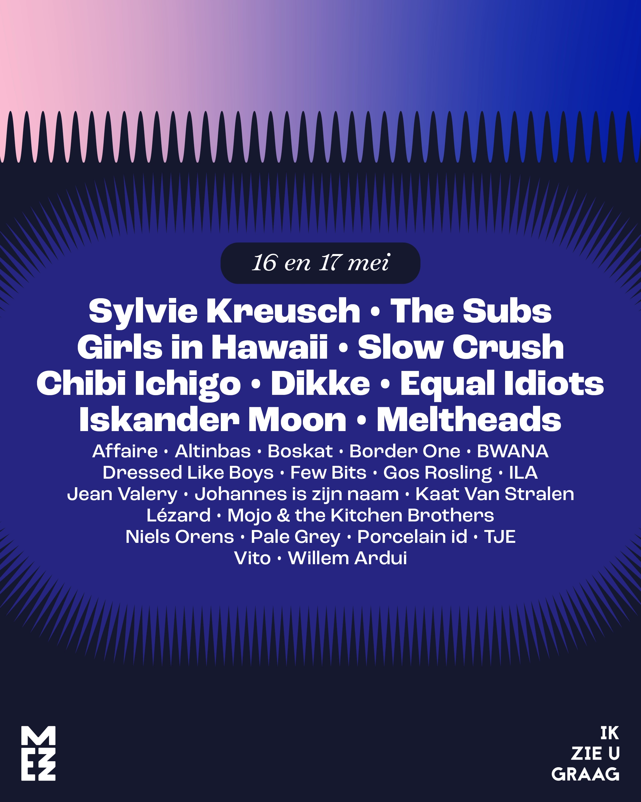 Social media posts to announce the first music artists.