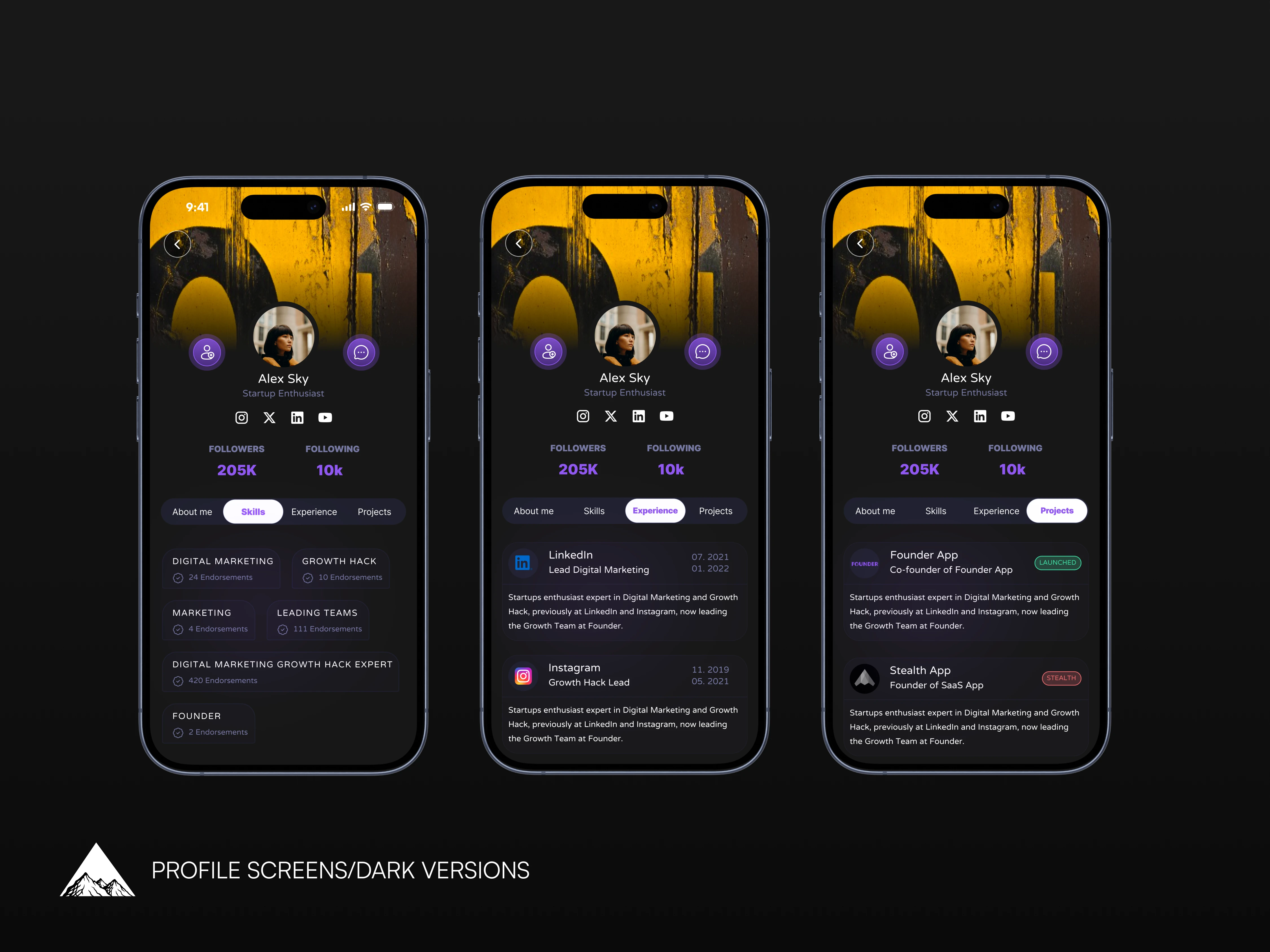 Profile Screen Dark Mode