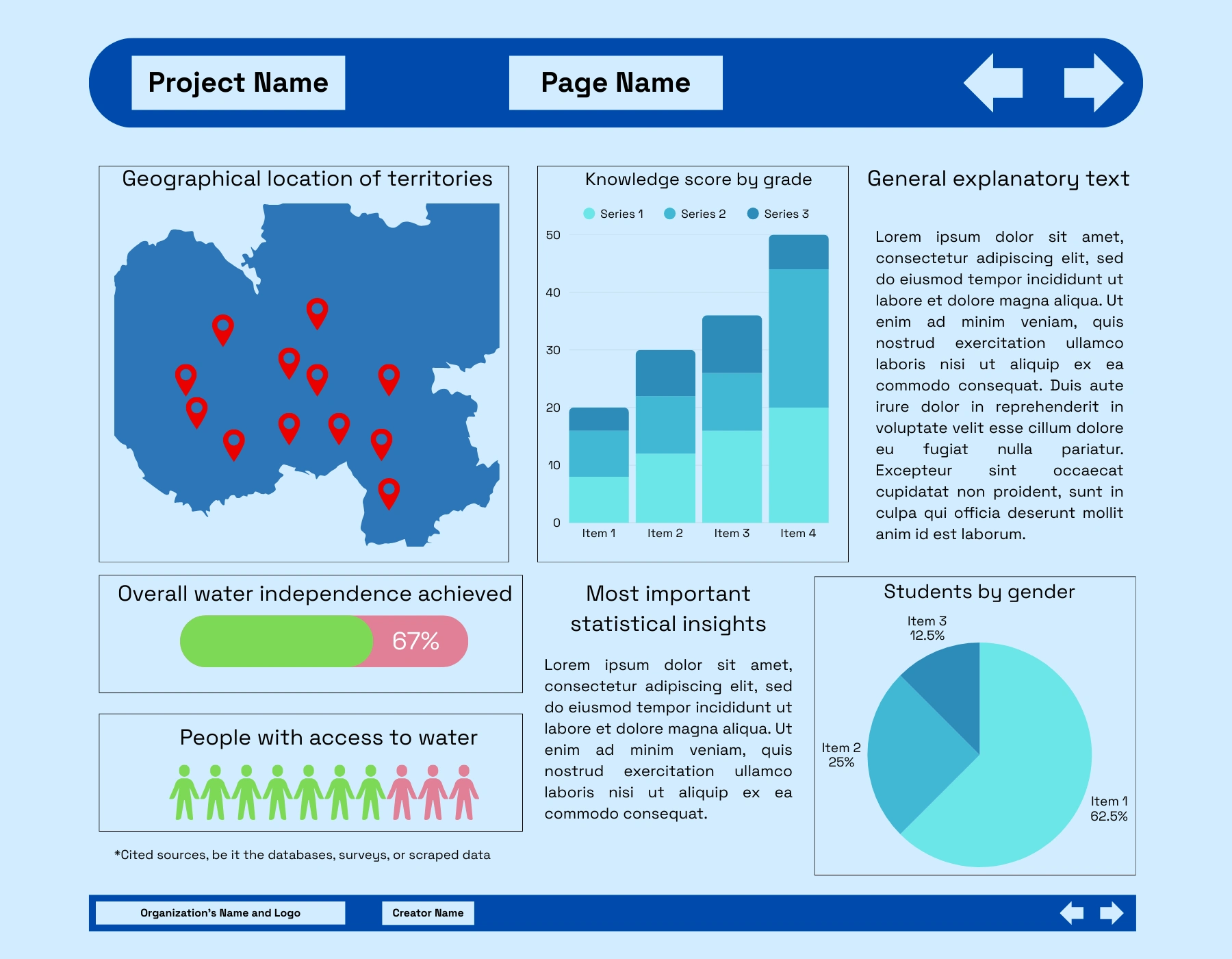 For privacy reasons, this is a mockup of one of the pages that make up the dashboard