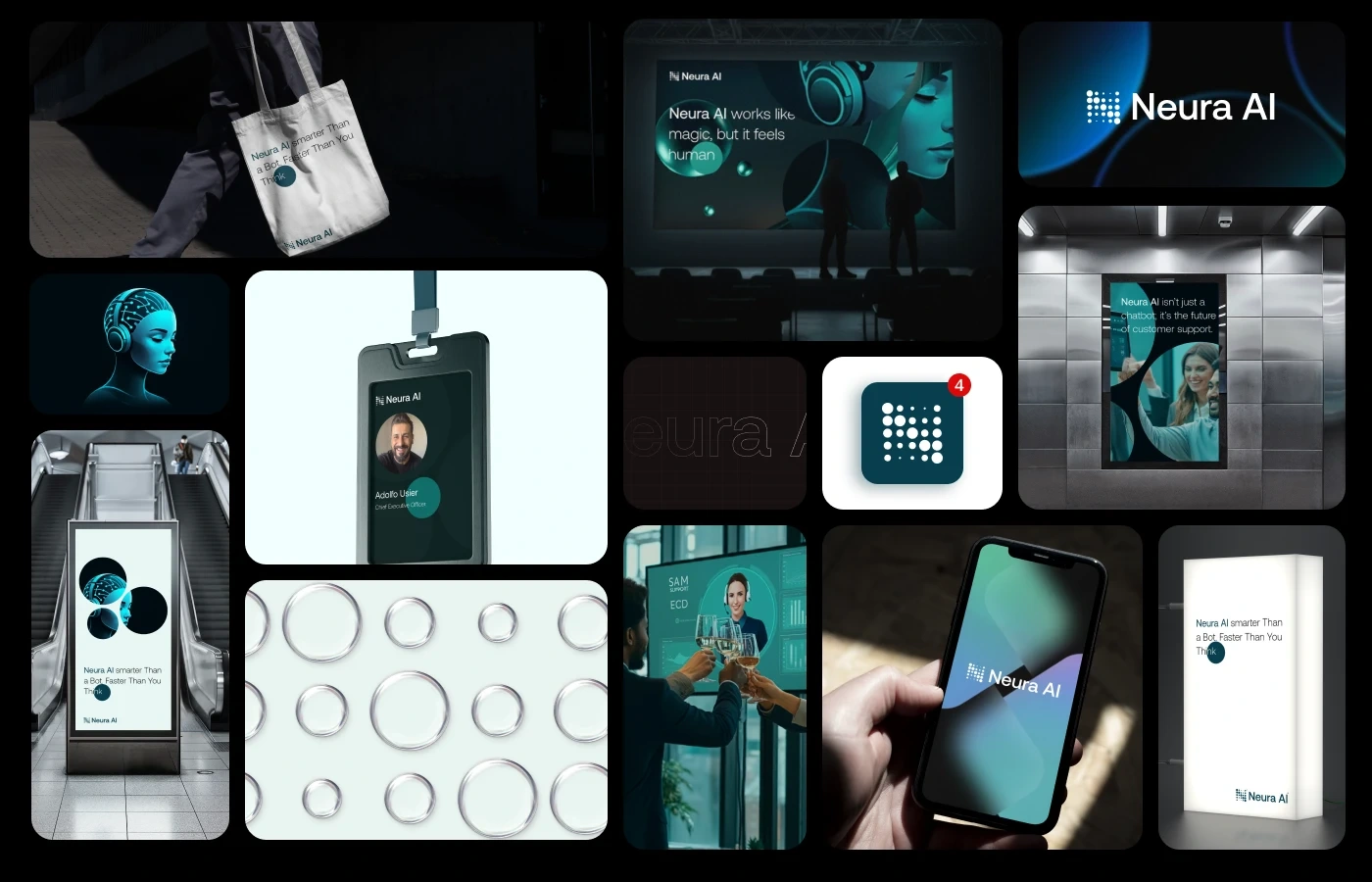 Bento grids of the mockups