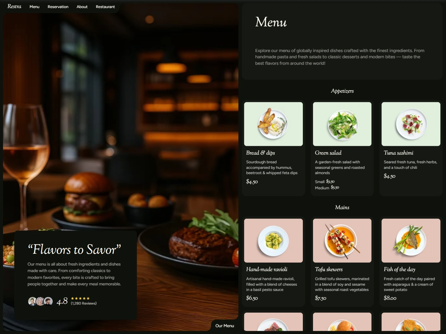 Menu Page
