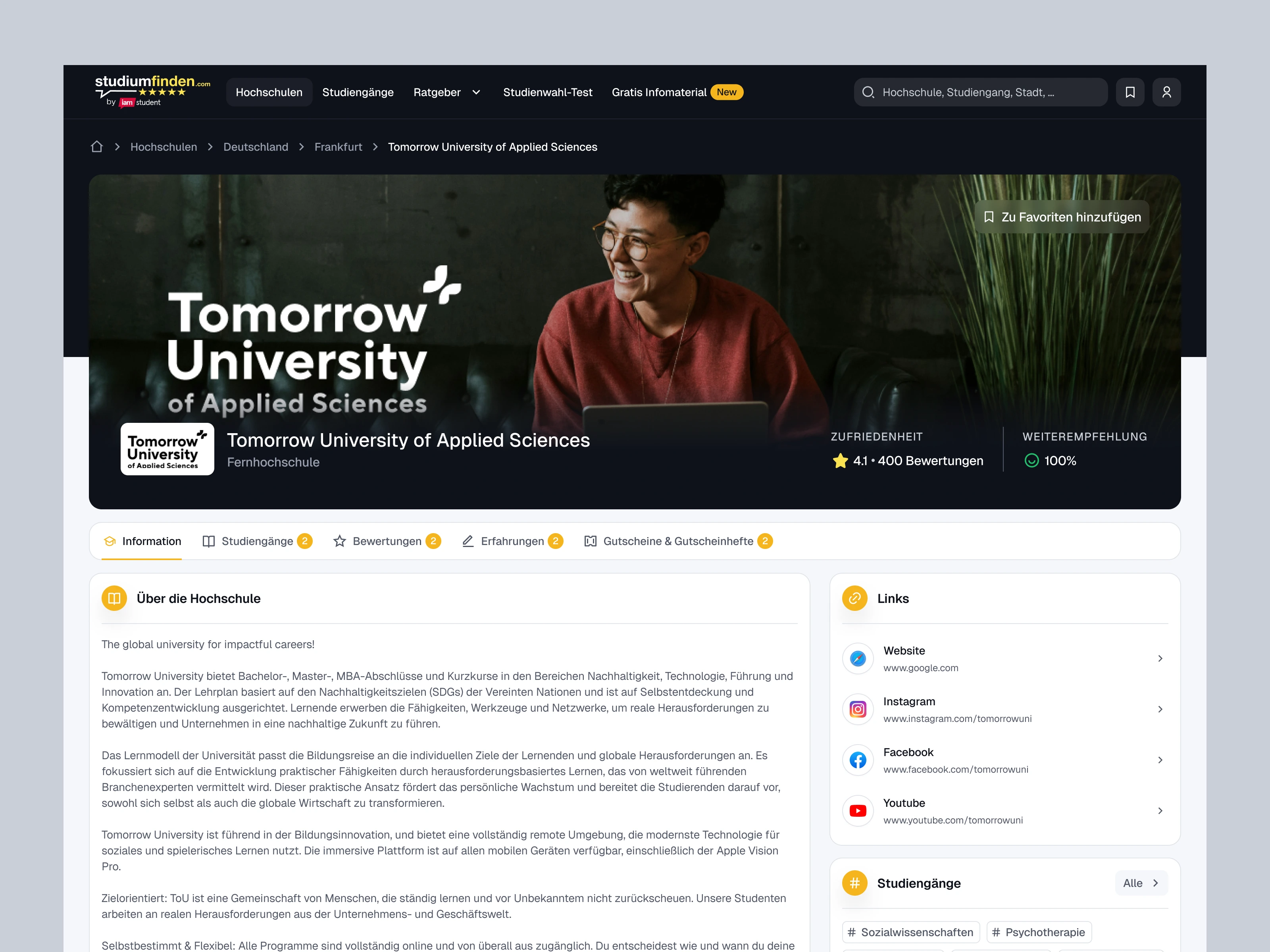 Über die Hochschule