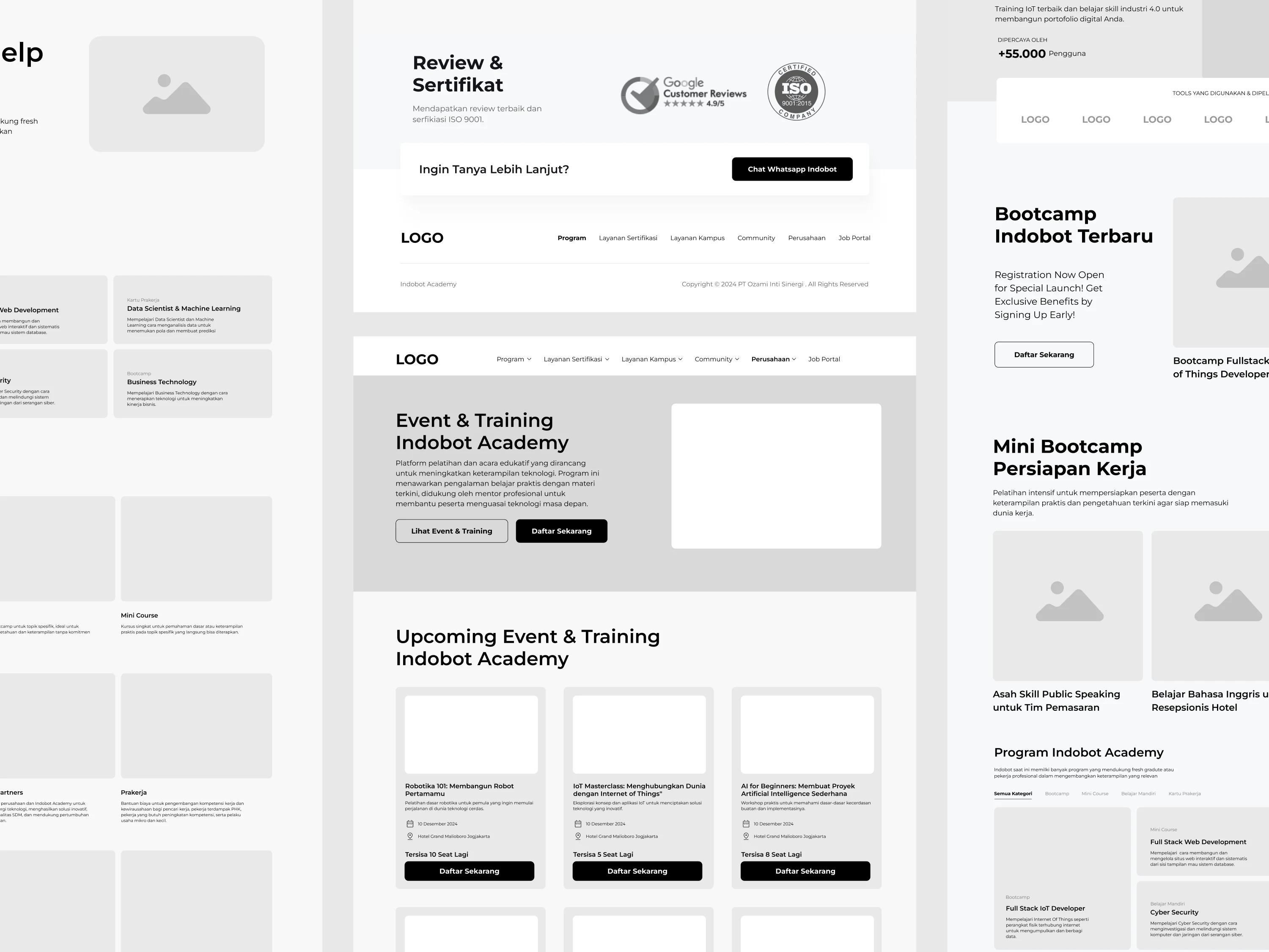 Wireframe Indobot Academy Website 