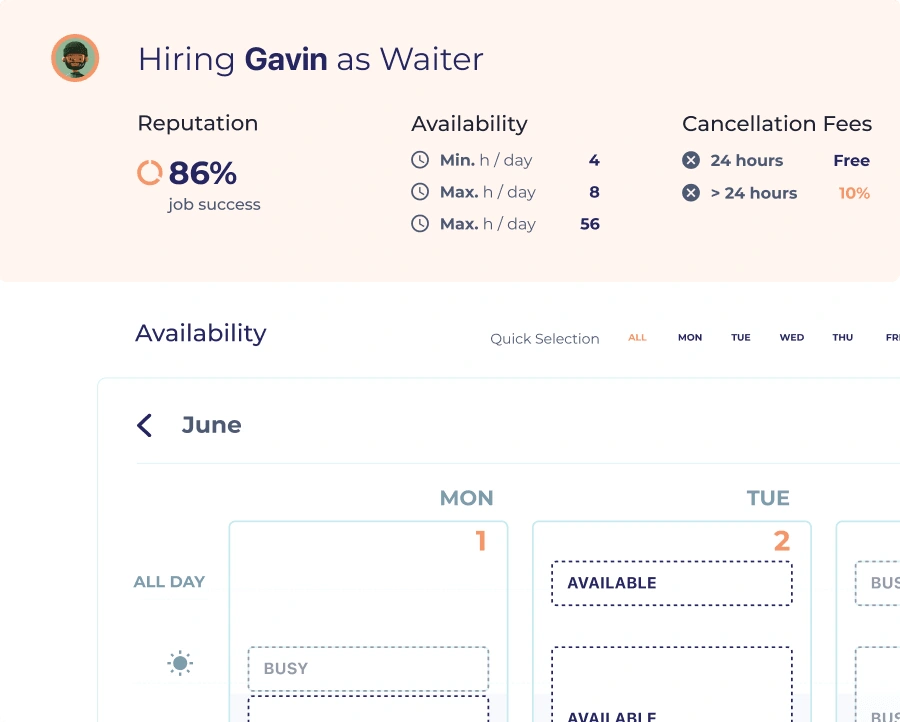 Availability calendar
