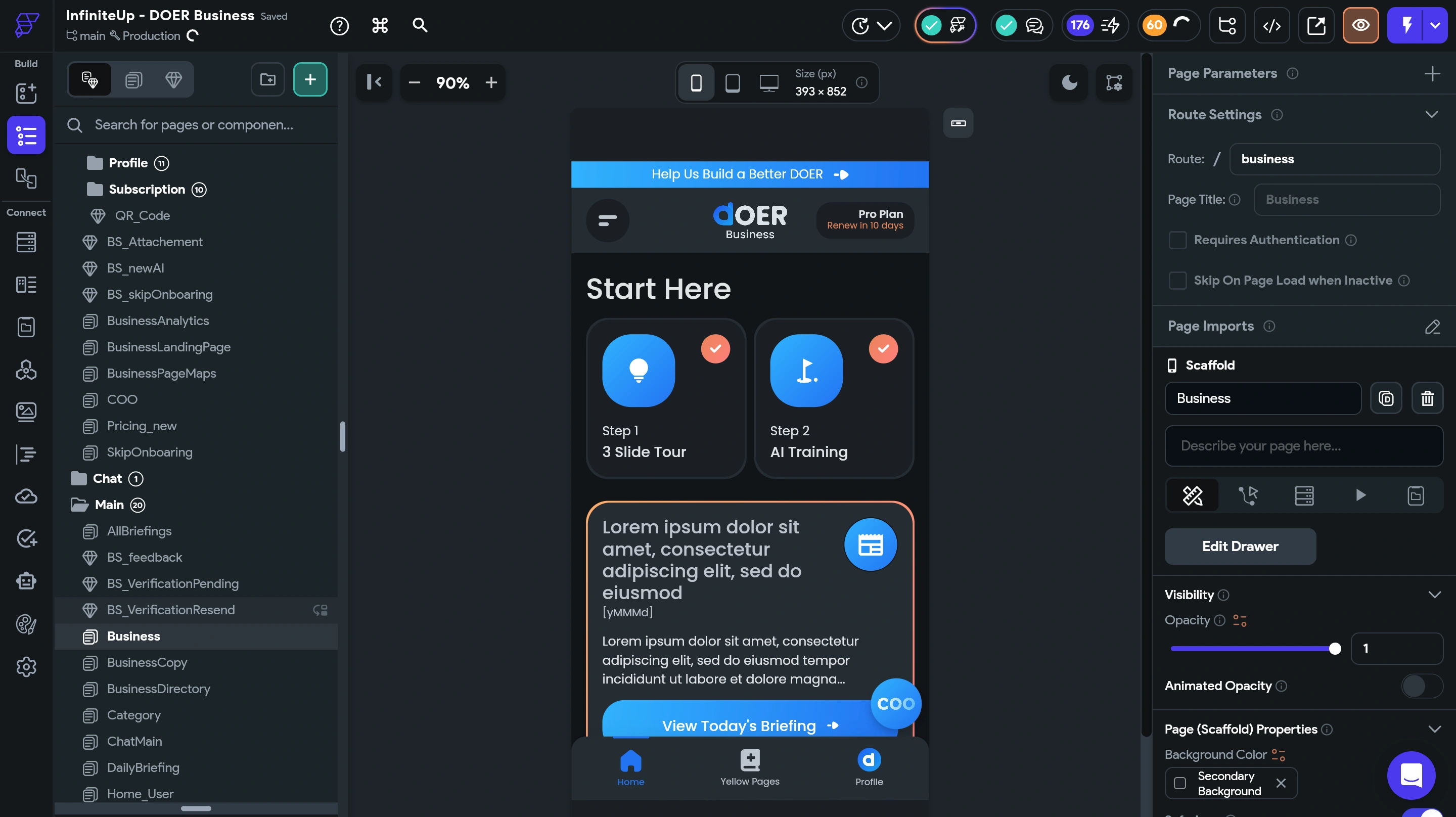 DOER Business being developed inside FlutterFlow