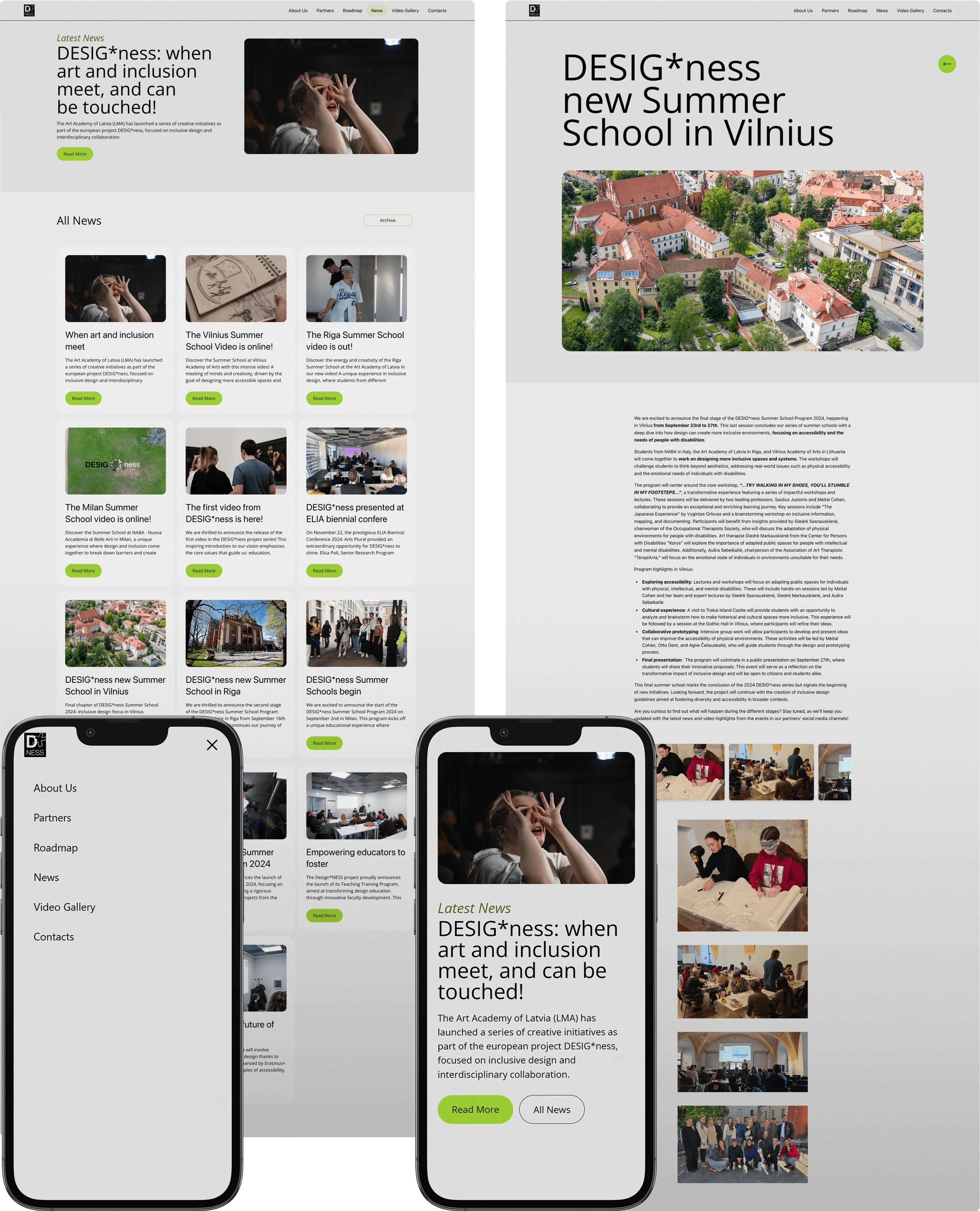 Desktop and mobile screens
