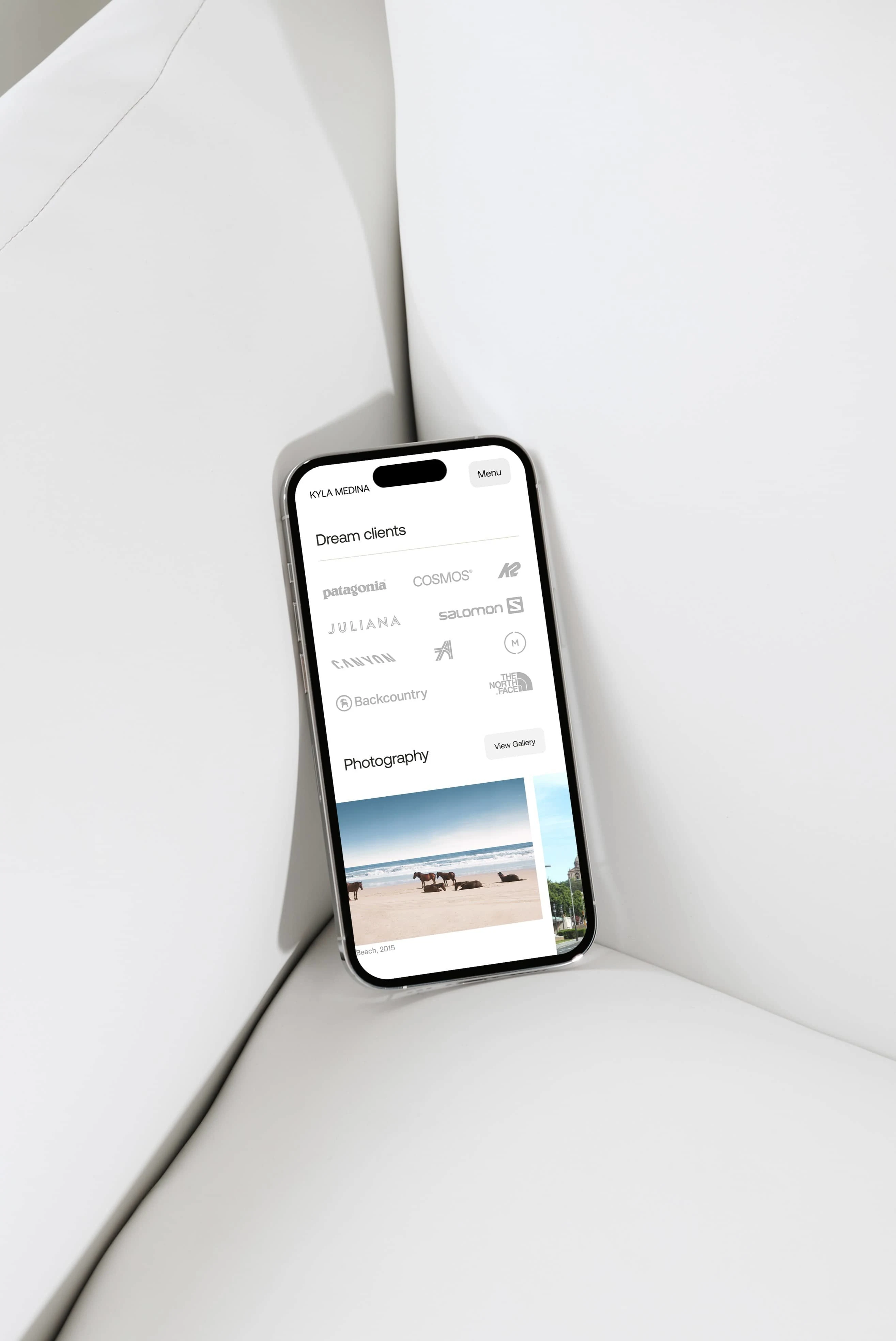 Mobile View - Gallery & Clients page 