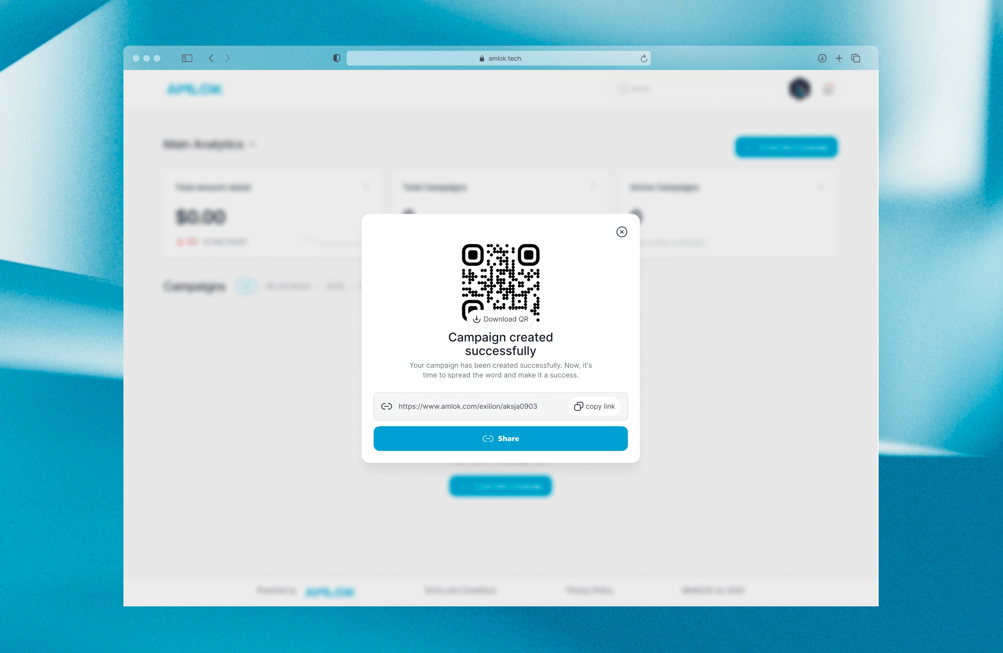 Success modal