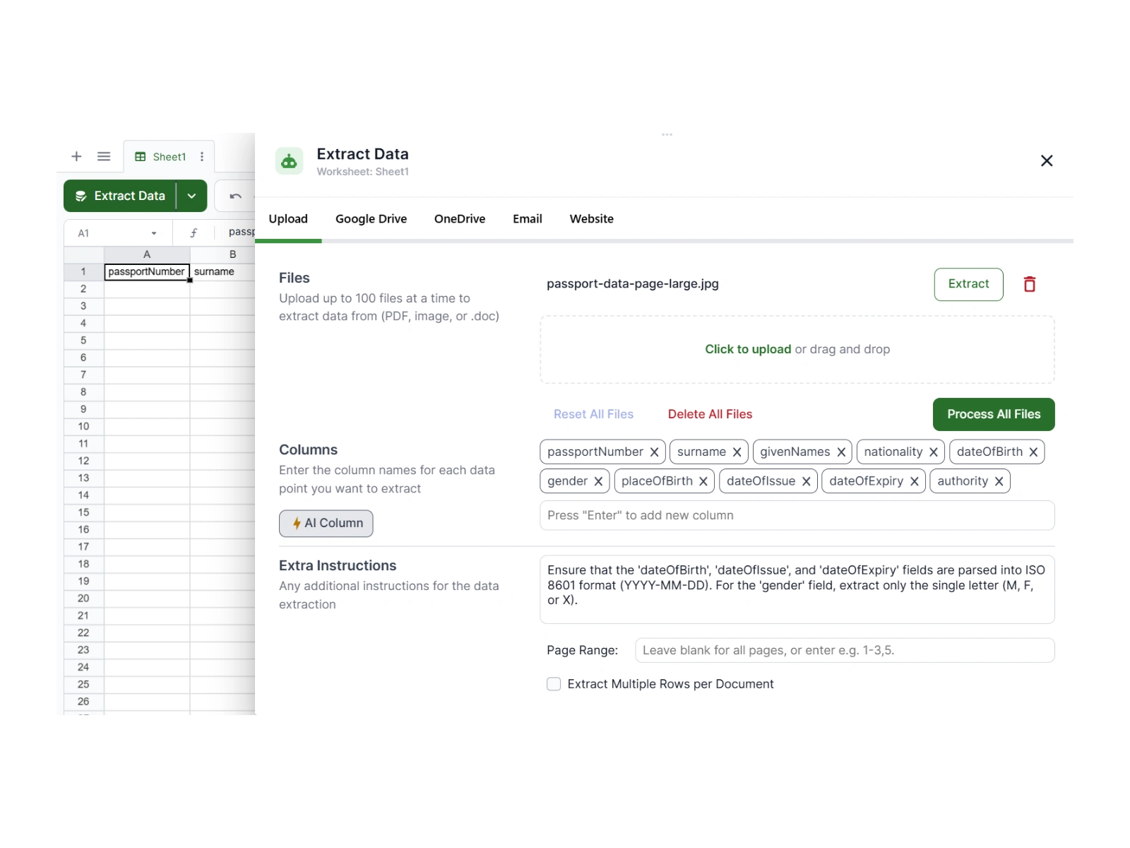 Data Extraction Dashboard