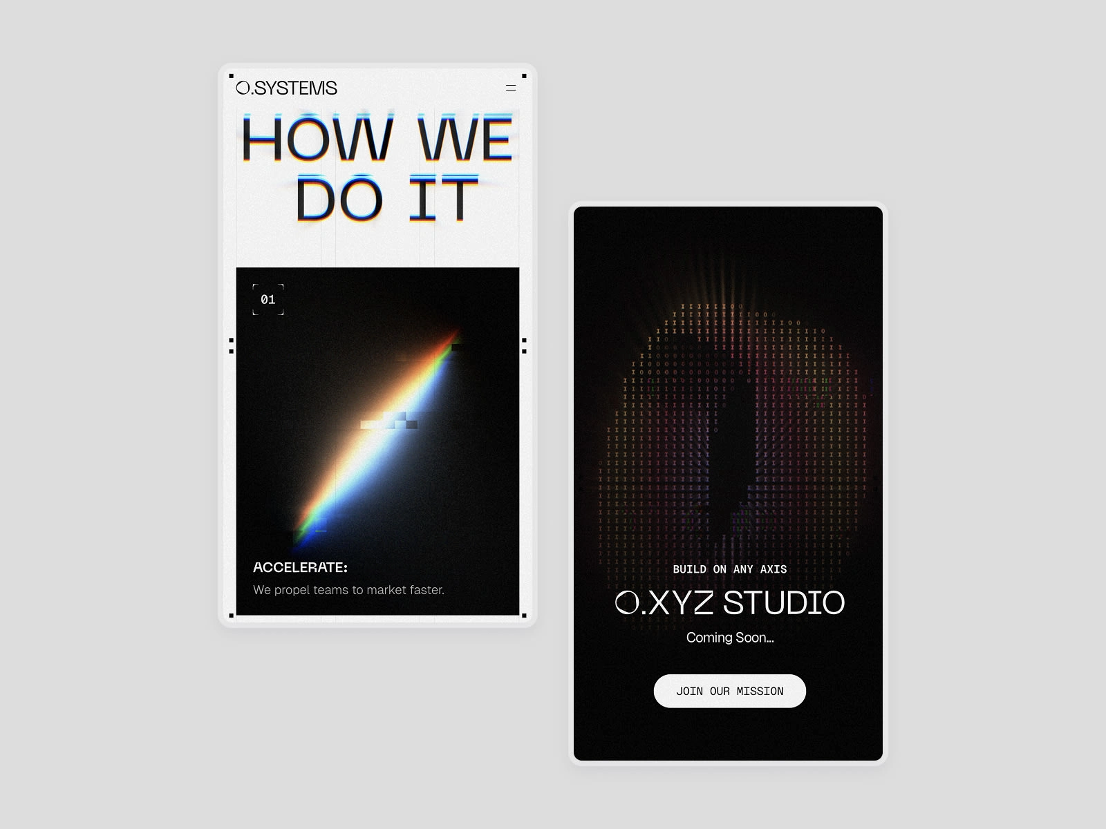 Process and Product sections, showing unicorn studio assets 