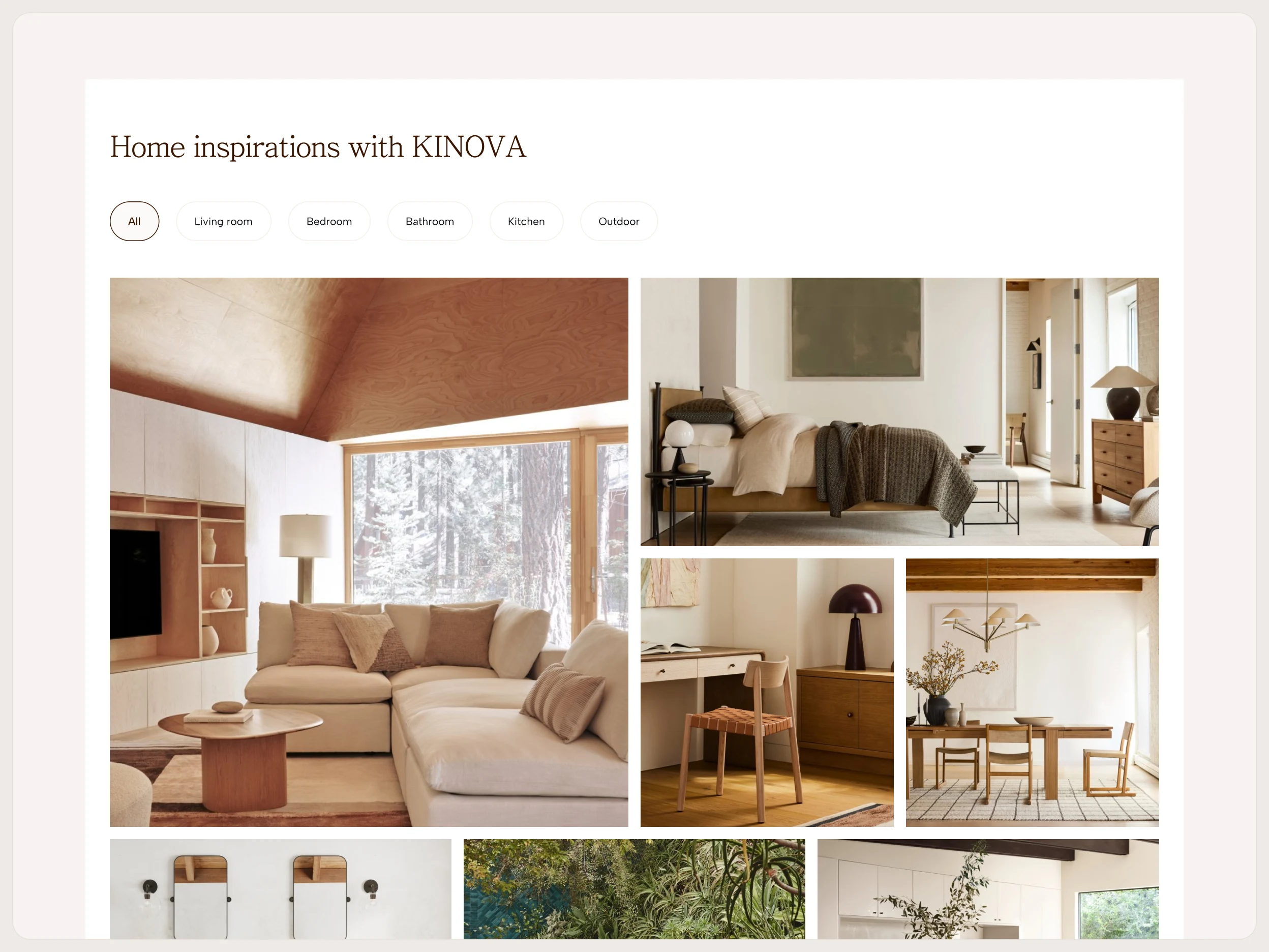Inspiration Section of Kinova's Landing Page