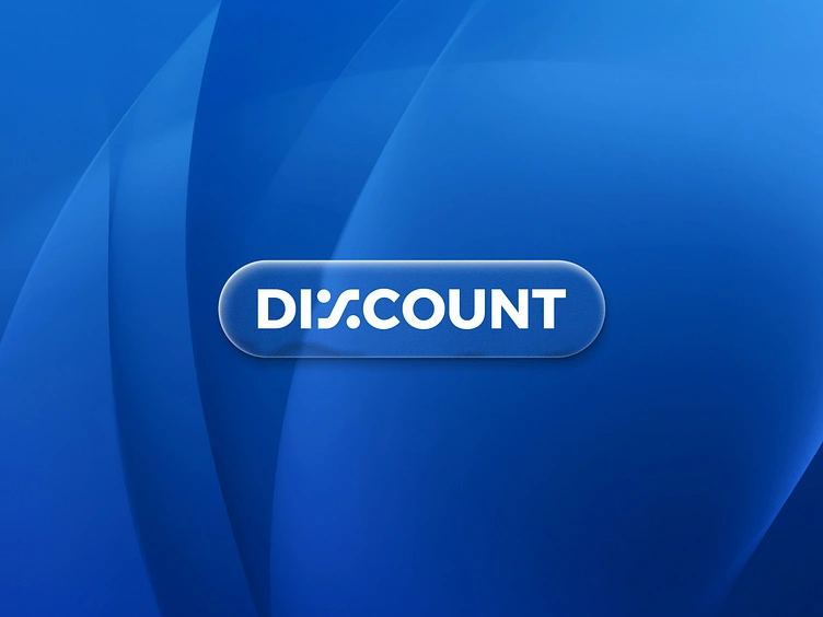 Discount Wordmark with Apple’s liquid glass effect in Figma