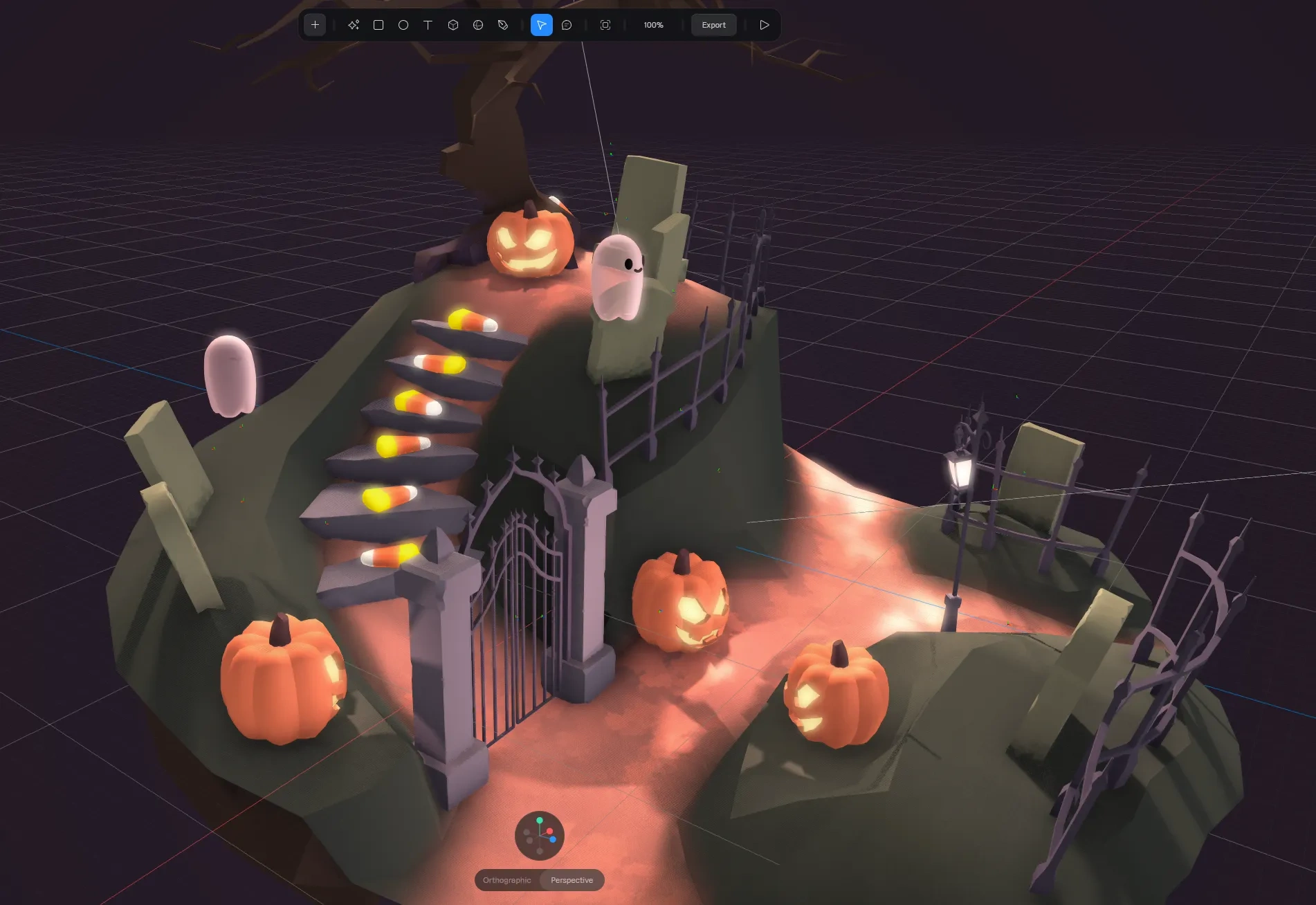 Lighting and interactions in Spline